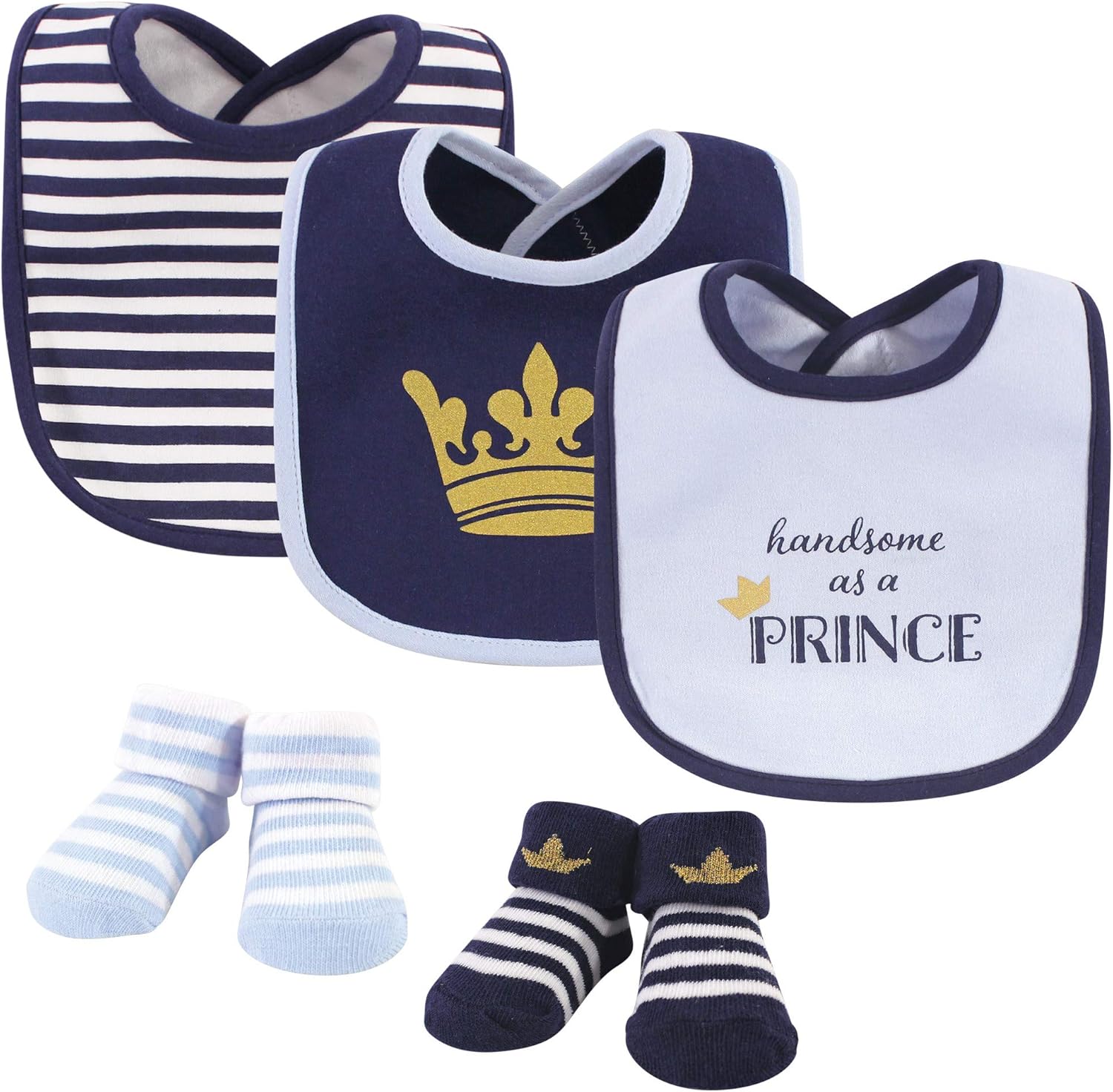 Hudson Baby Unisex Cotton Bib and Sock Set