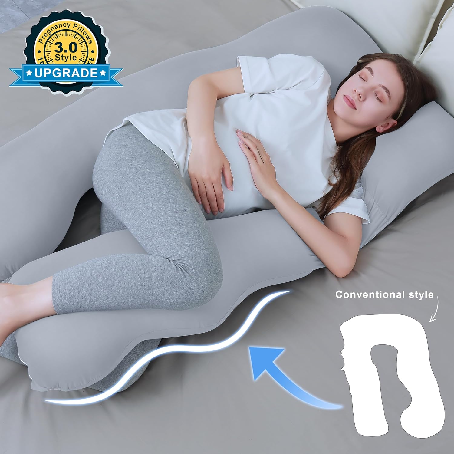 Lovely Care Pregnancy Pillow with Cooling Cover