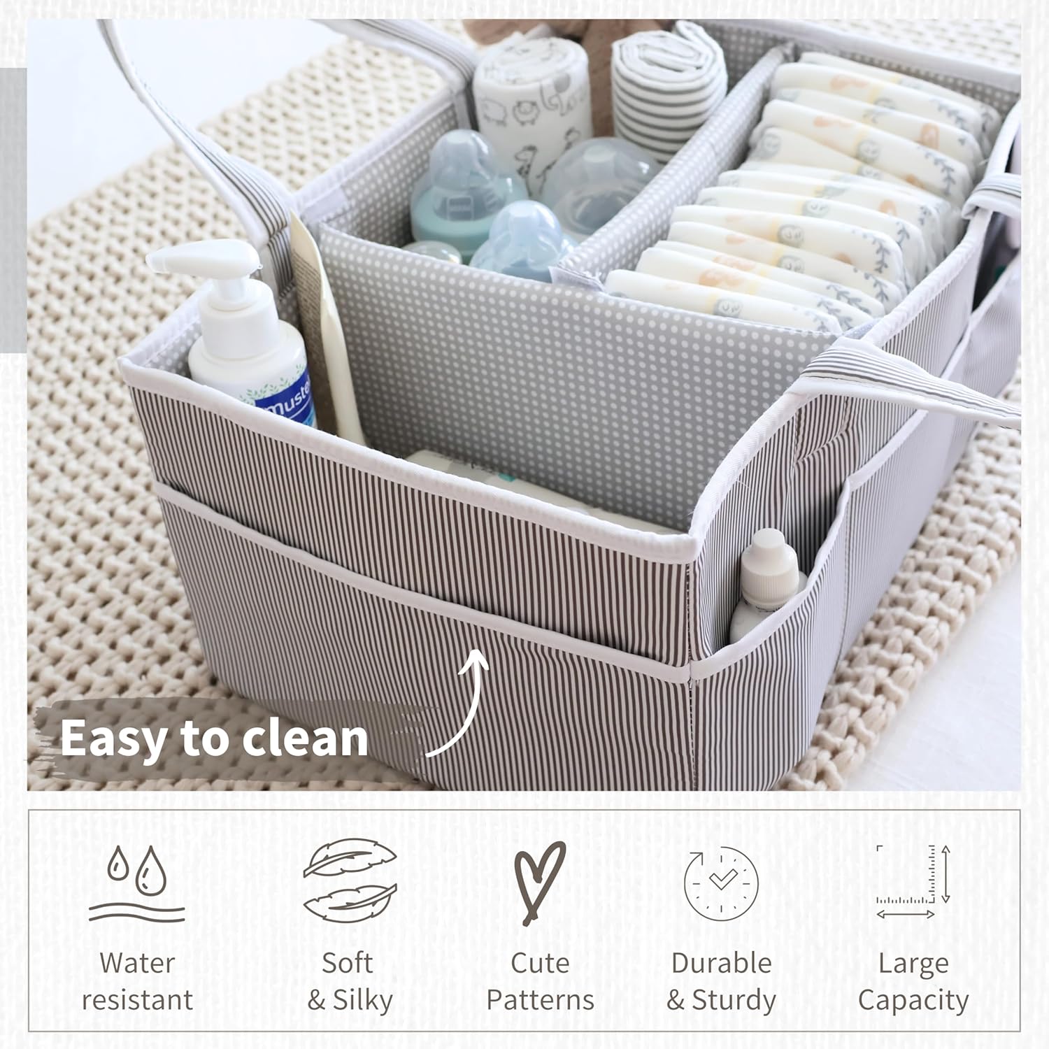 Lily Miles Diaper Caddy - 2 Organizers for Baby Essentials