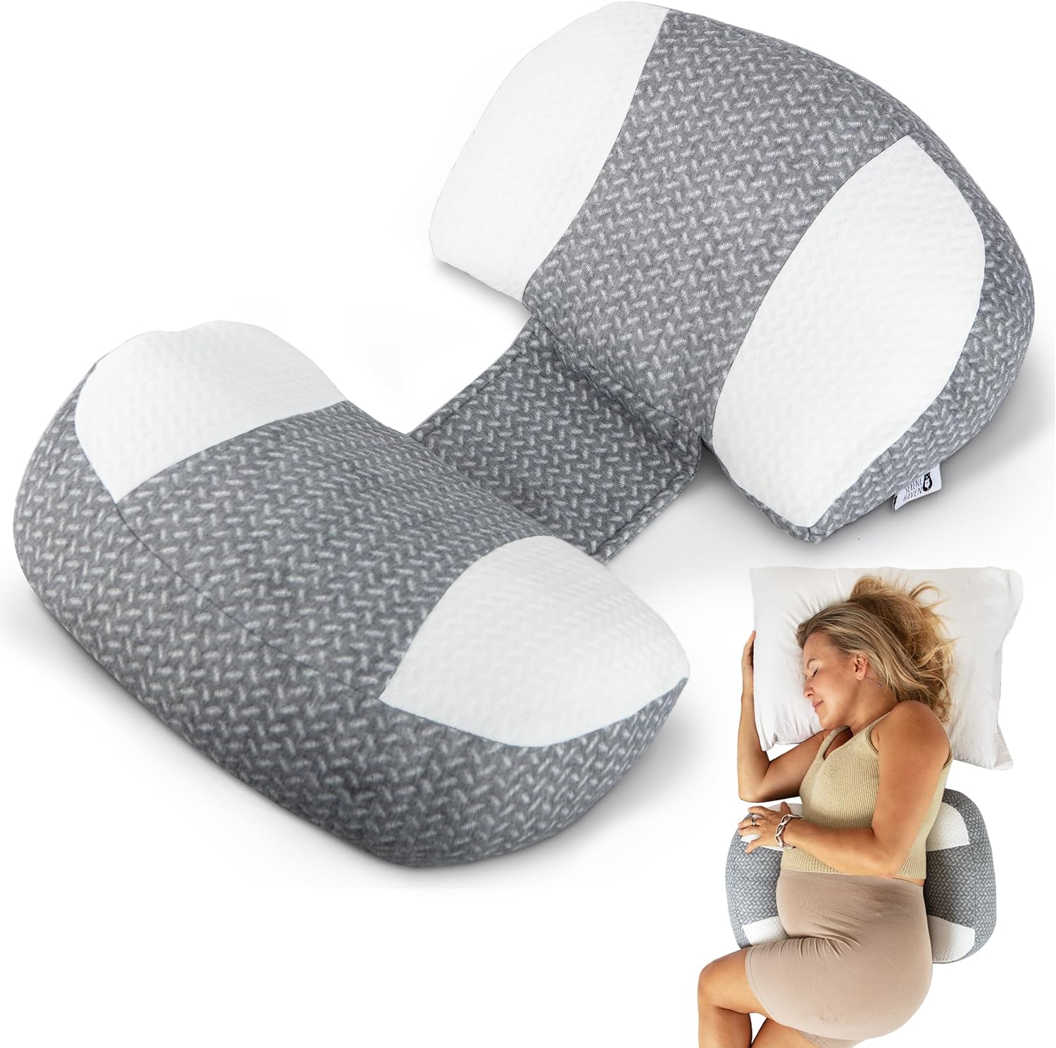 Serene Haven Plus Sized Pregnancy Pillow - Belly Hip Back Support