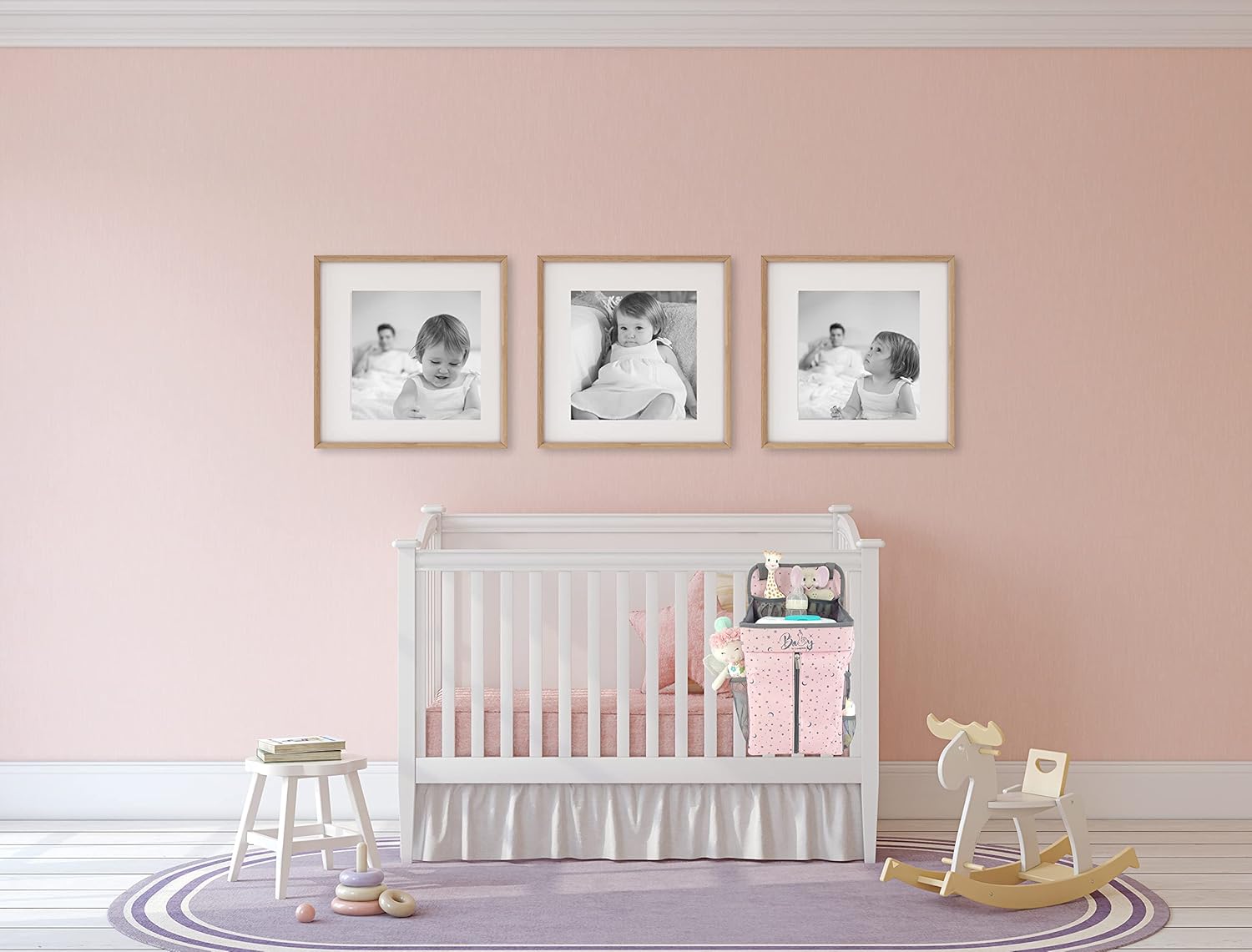 Llama Bella Hanging Diaper Caddy - Pink