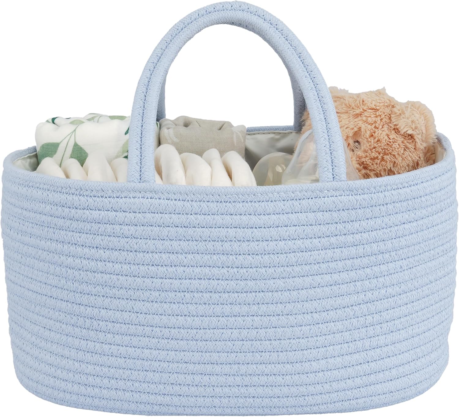 JUNBOLE Diaper Caddy Organizer with Cotton Rope and Removable Dividers