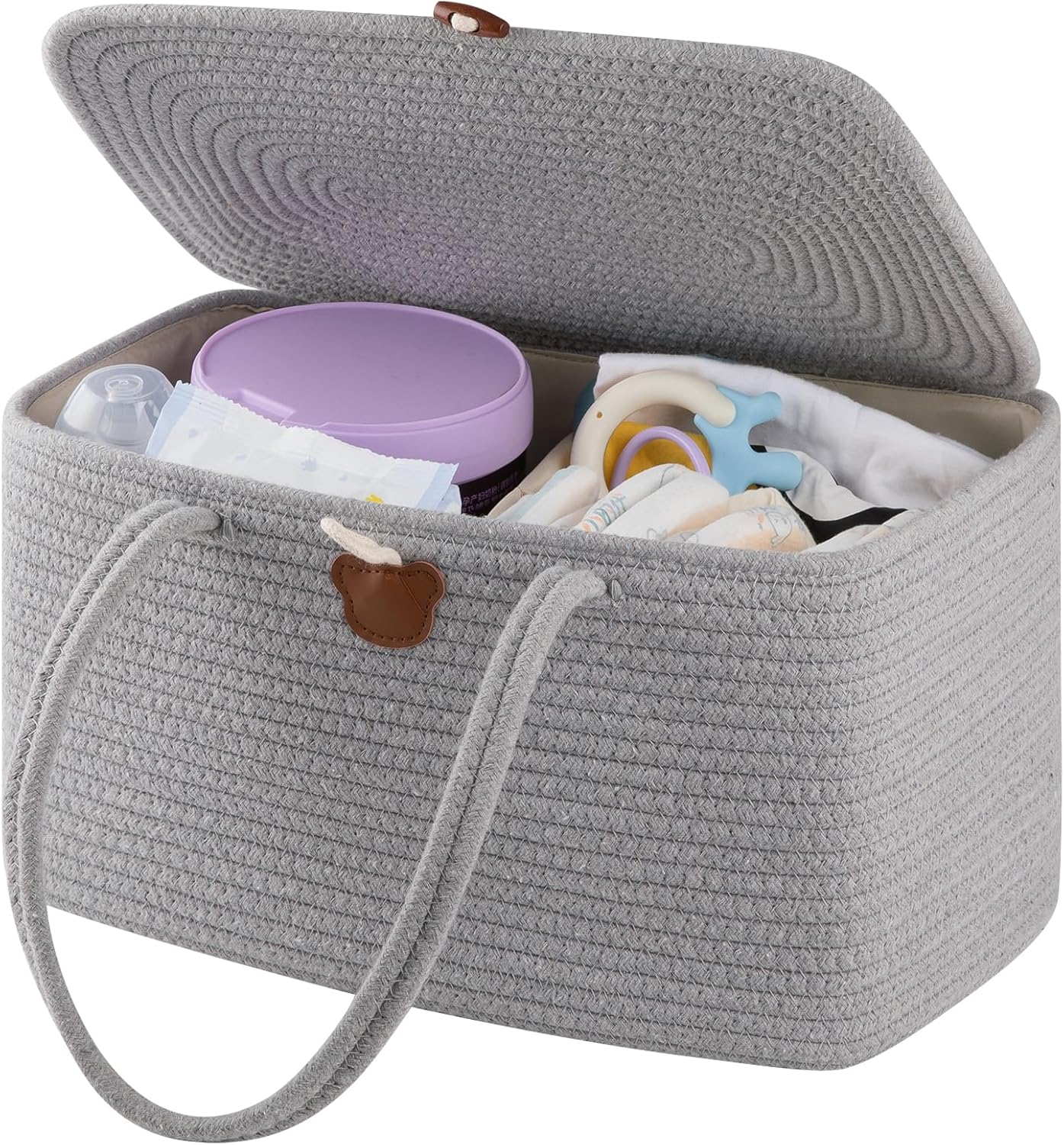 OIAHOMY Diaper Caddy Organizer for Baby - Grey
