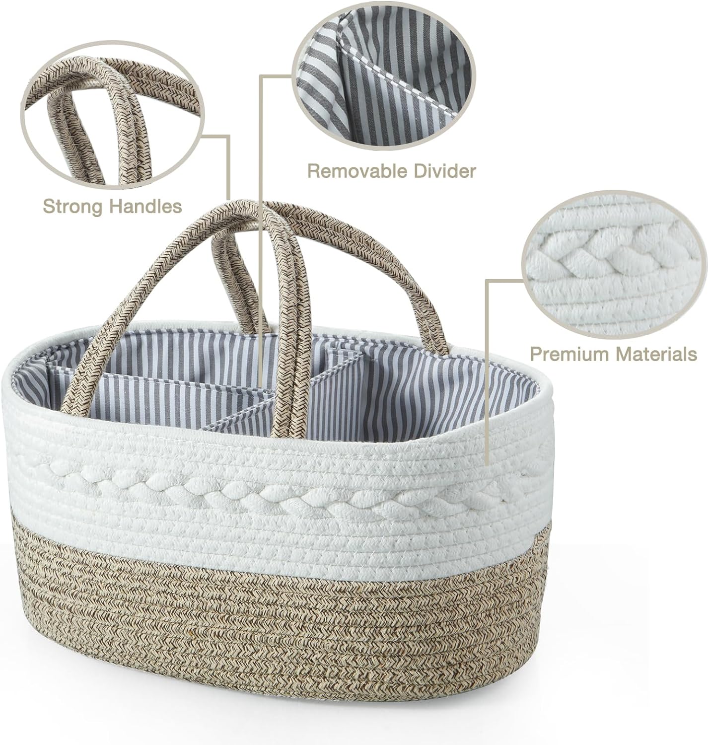 PandaEar Diaper Caddy Organizer - Brown