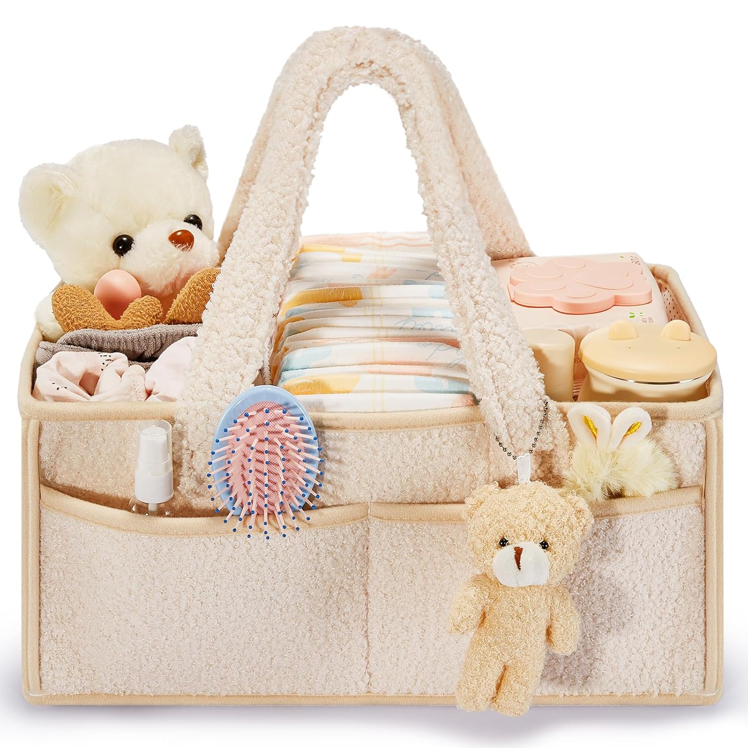 FIDOSTRIBE Baby Diaper Caddy with Handle and 11 Compartments 1
