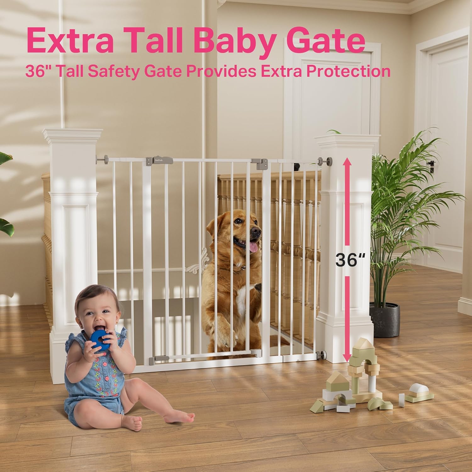 InnoTruth 36 Extra Tall Baby Gate with Dual Lock