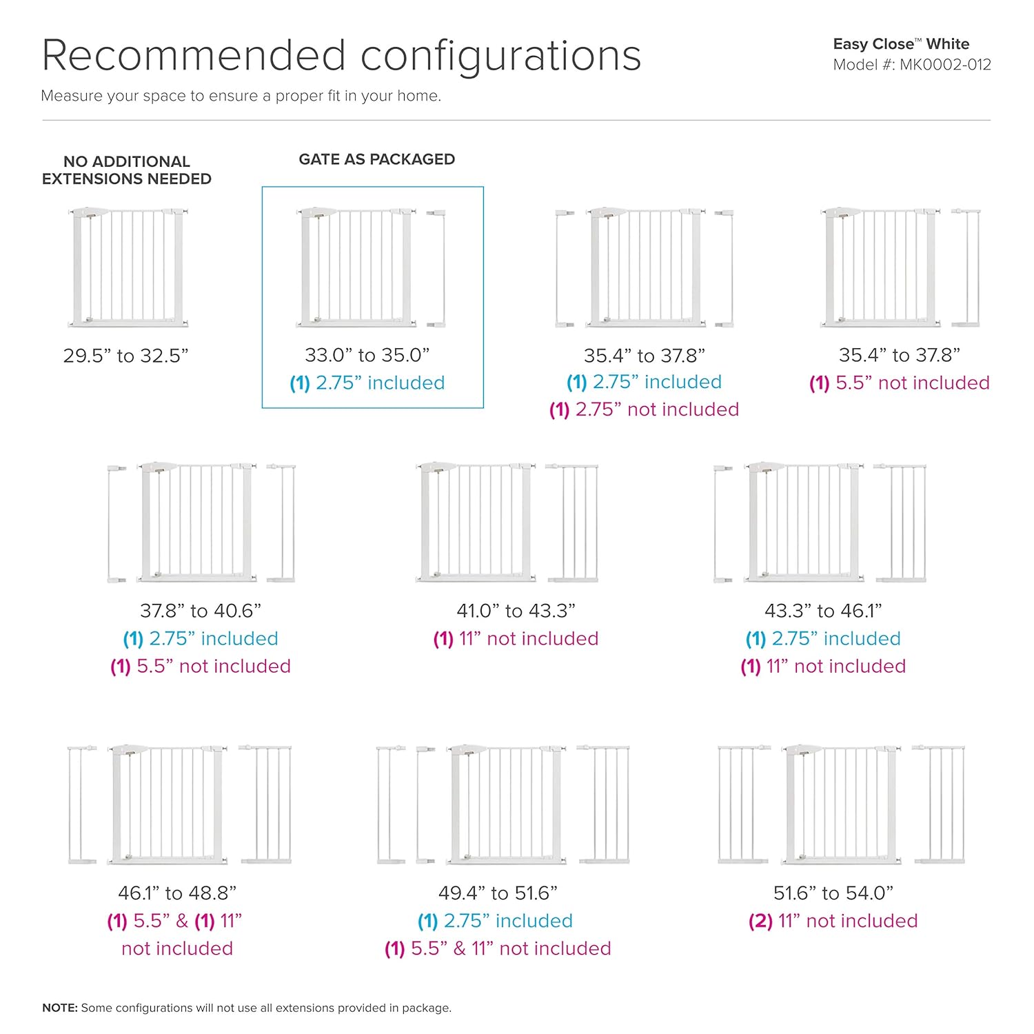 Munchkin Easy Close Pressure Mounted Baby Gate White 35x295 Inch