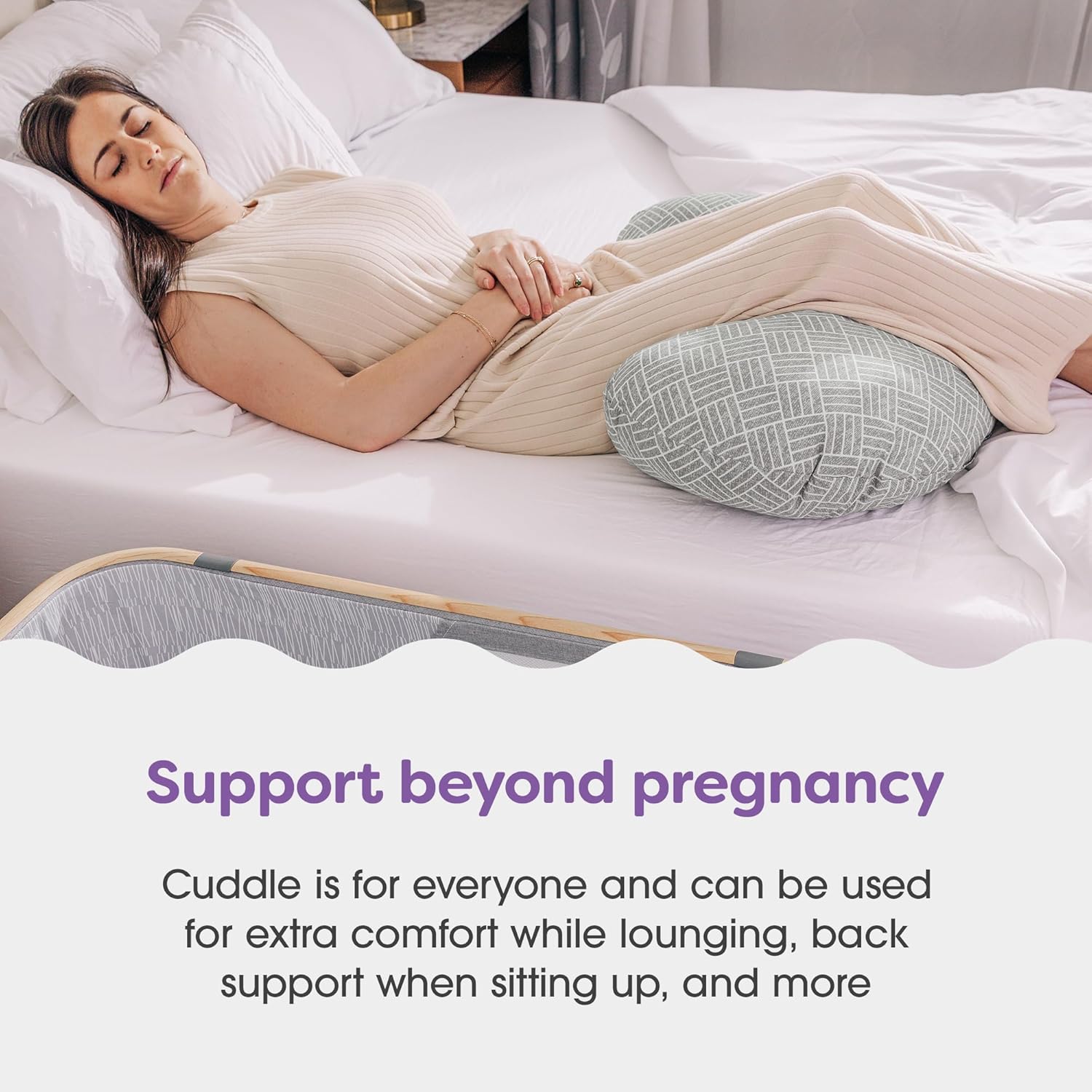 Boppy Cuddle Pregnancy Pillow Grey Basket Weave