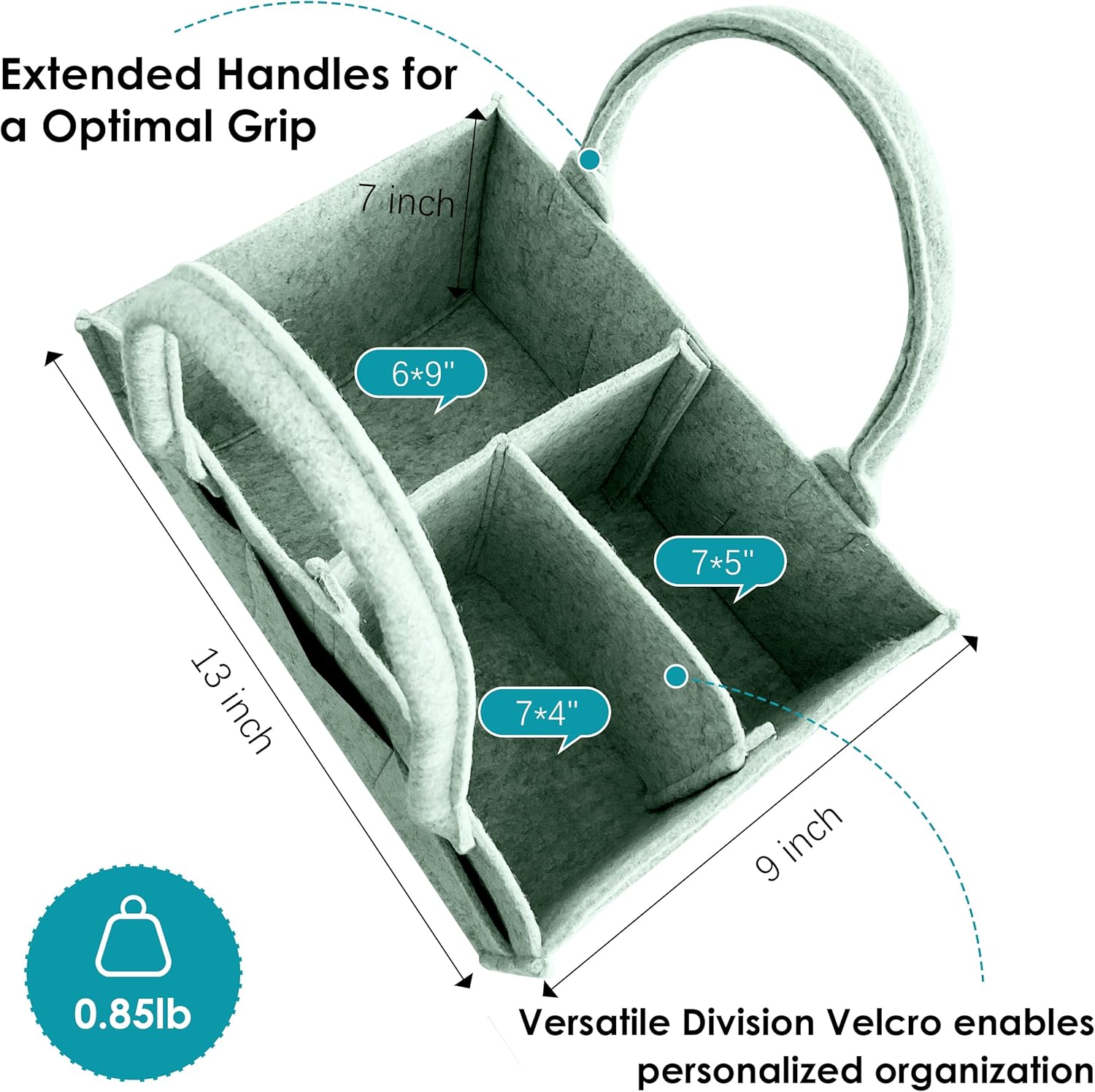 Cute Castle 2 Pack Diaper Caddy Organizer - Portable Green
