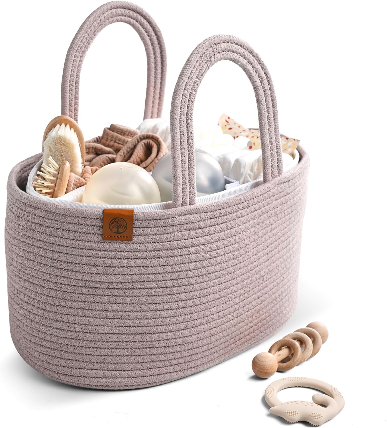 JJOO 2-in-1 Diaper Caddy Organizer with Water-Resistant Lining