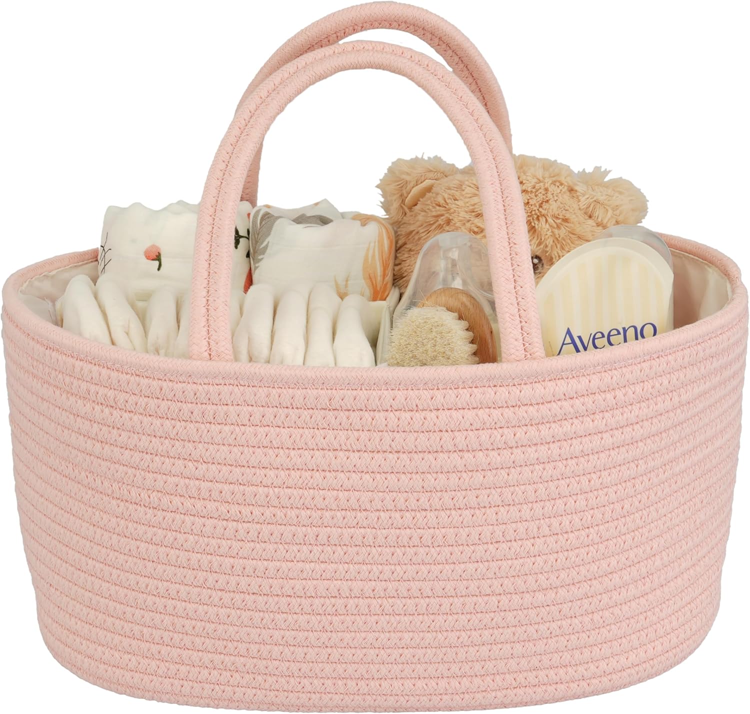 JUNBOLE Diaper Caddy Organizer Cotton Rope Portable Baby Basket