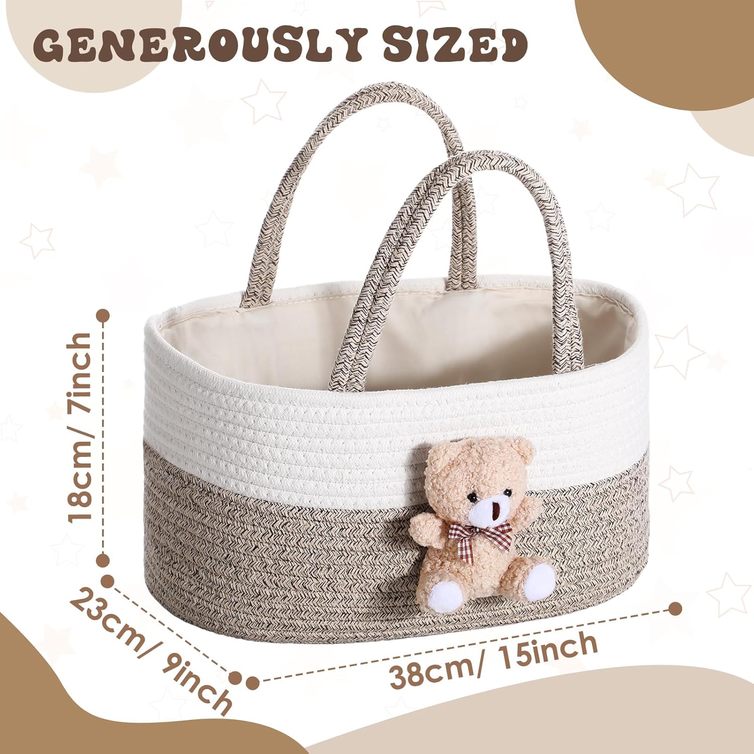 FoldTier Bear Diaper Caddy Organizer with Handle