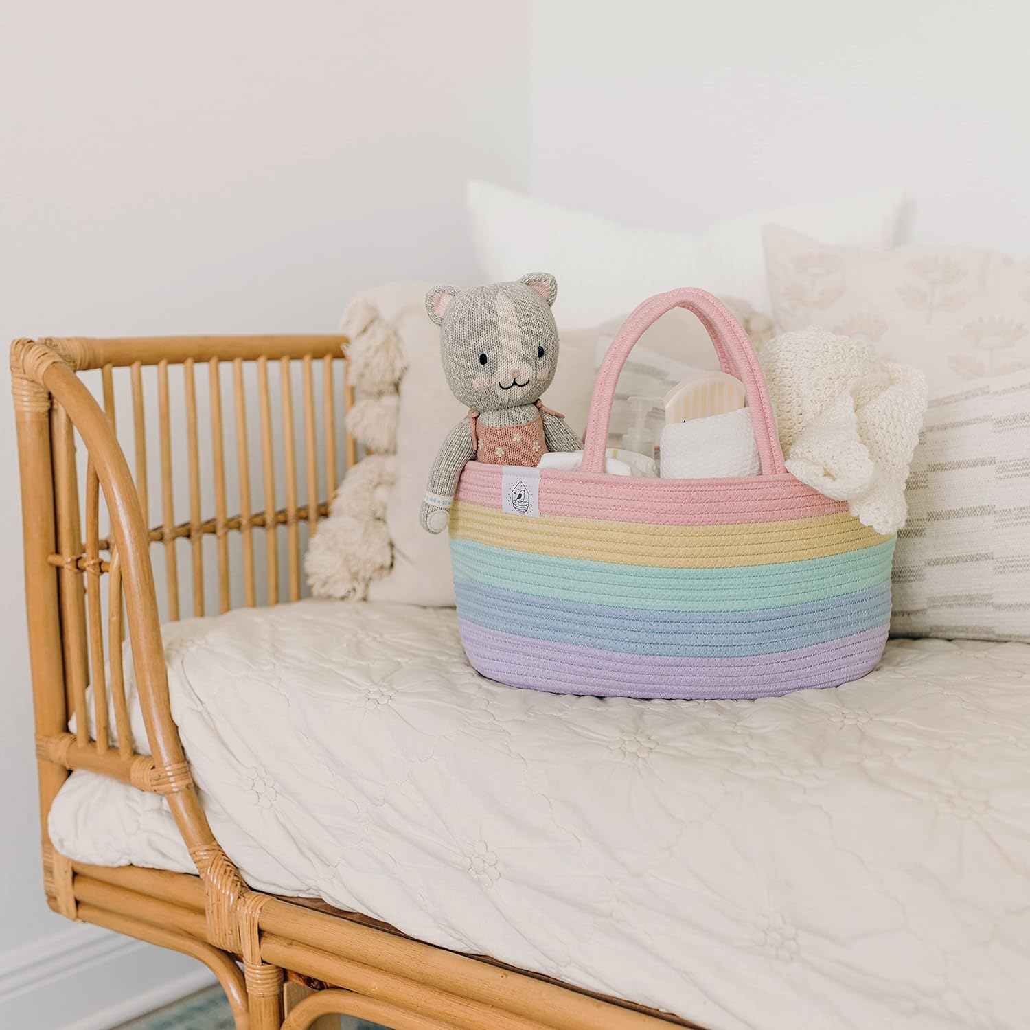 OrganiHaus Rainbow Diaper Caddy Basket Organizer 1