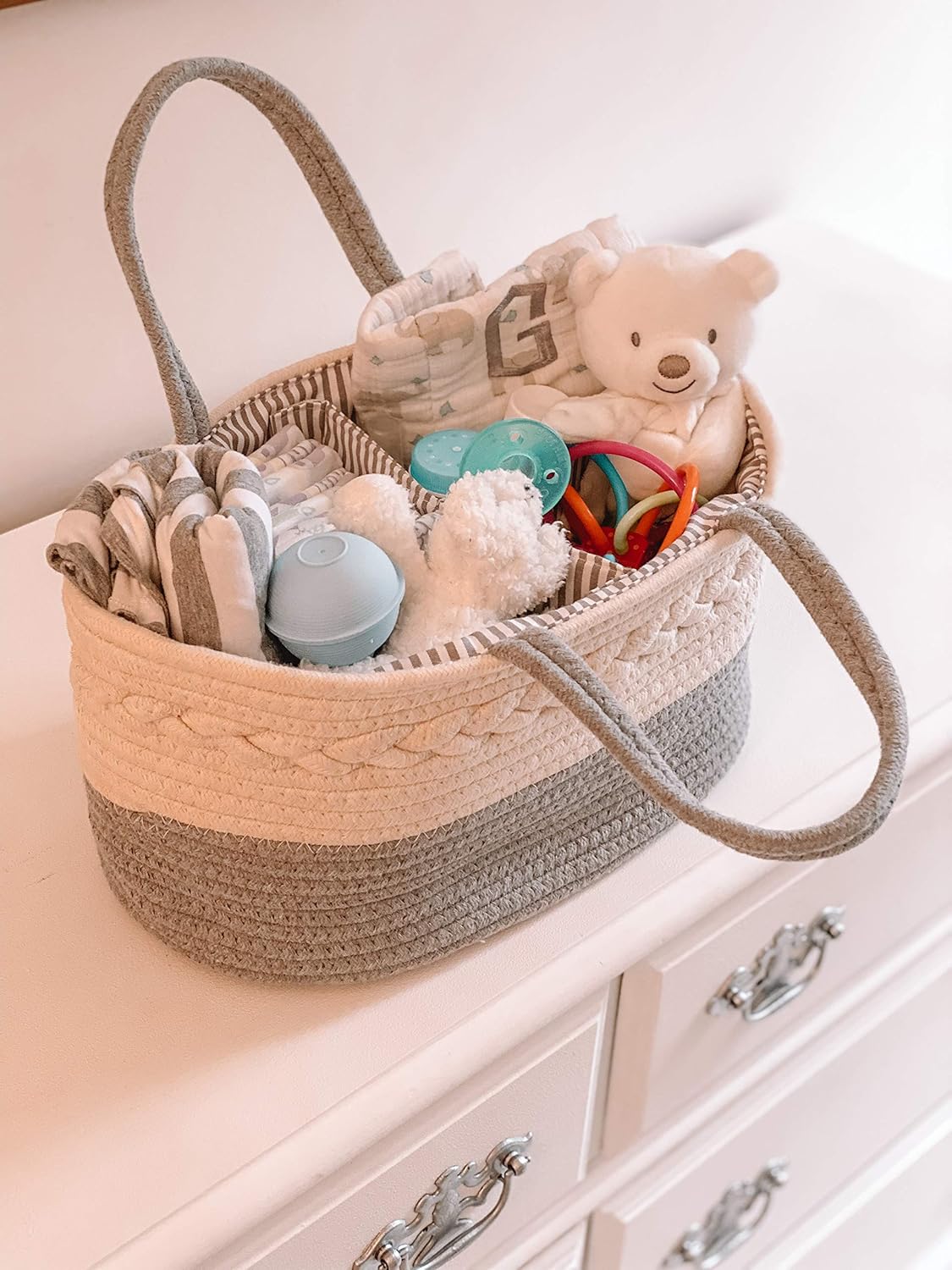Diaper Caddy Organizer for Baby Gray