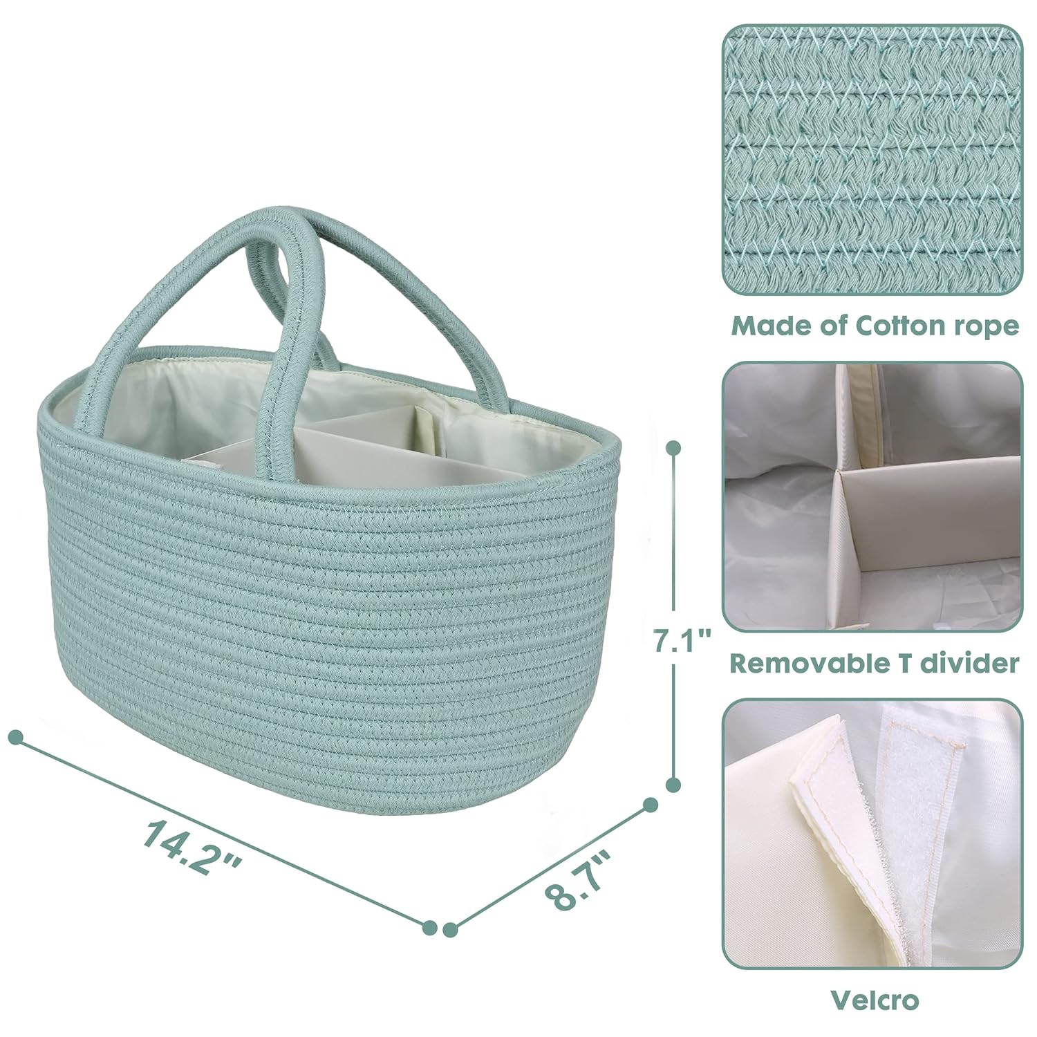 Cotton Rope Diaper Caddy Organizer for Baby 1