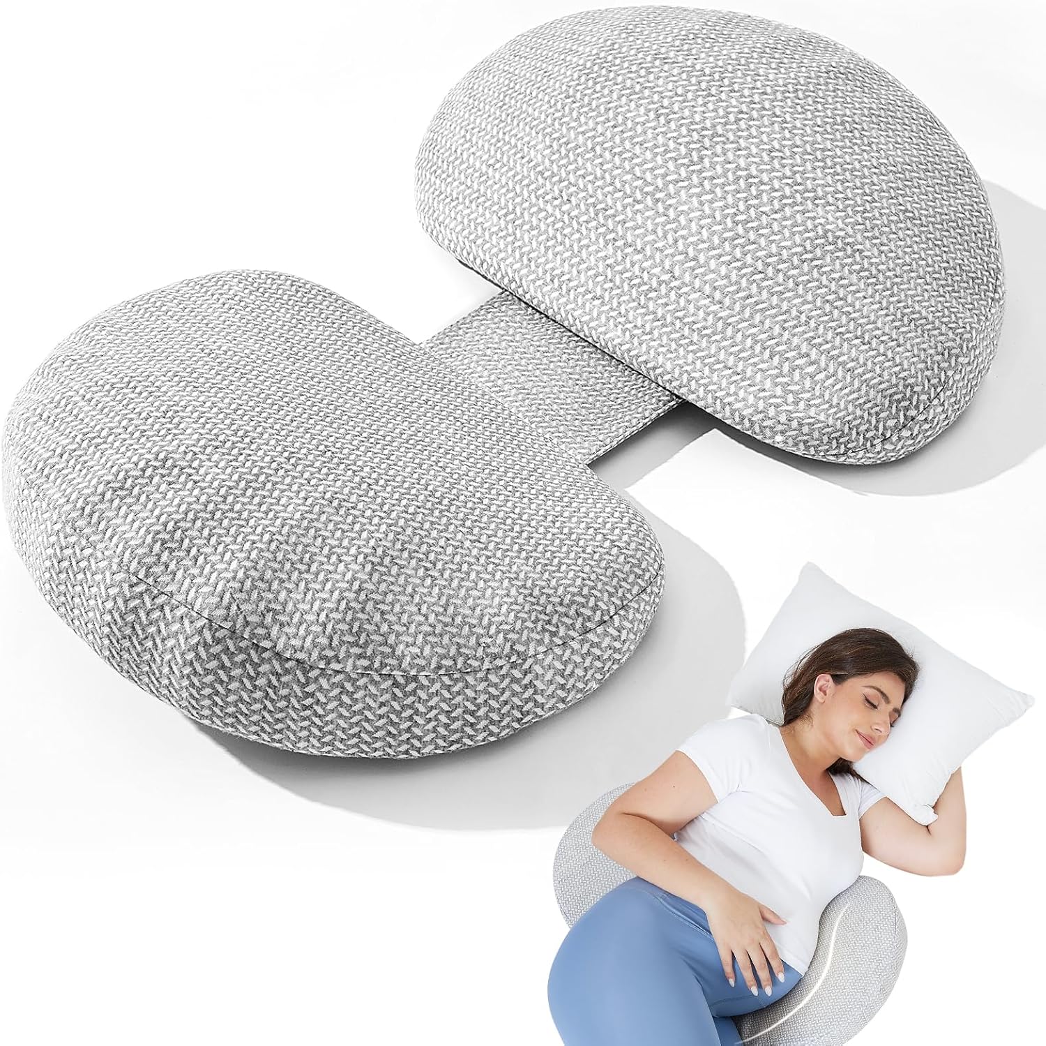 Tinkerz Memory Foam Pregnancy Pillow for Side Sleepers