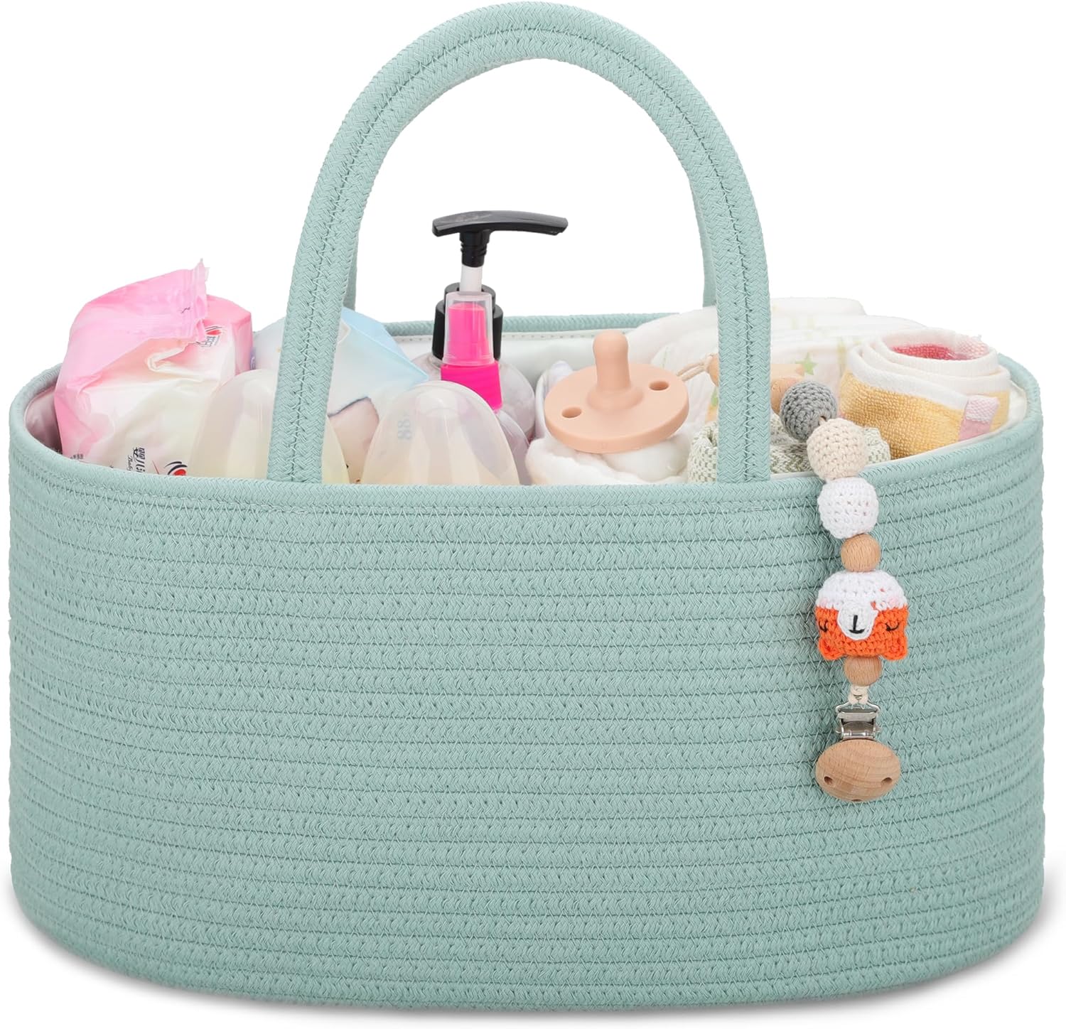 COMSE 2 Pack Baby Diaper Caddy Organizer Light Green
