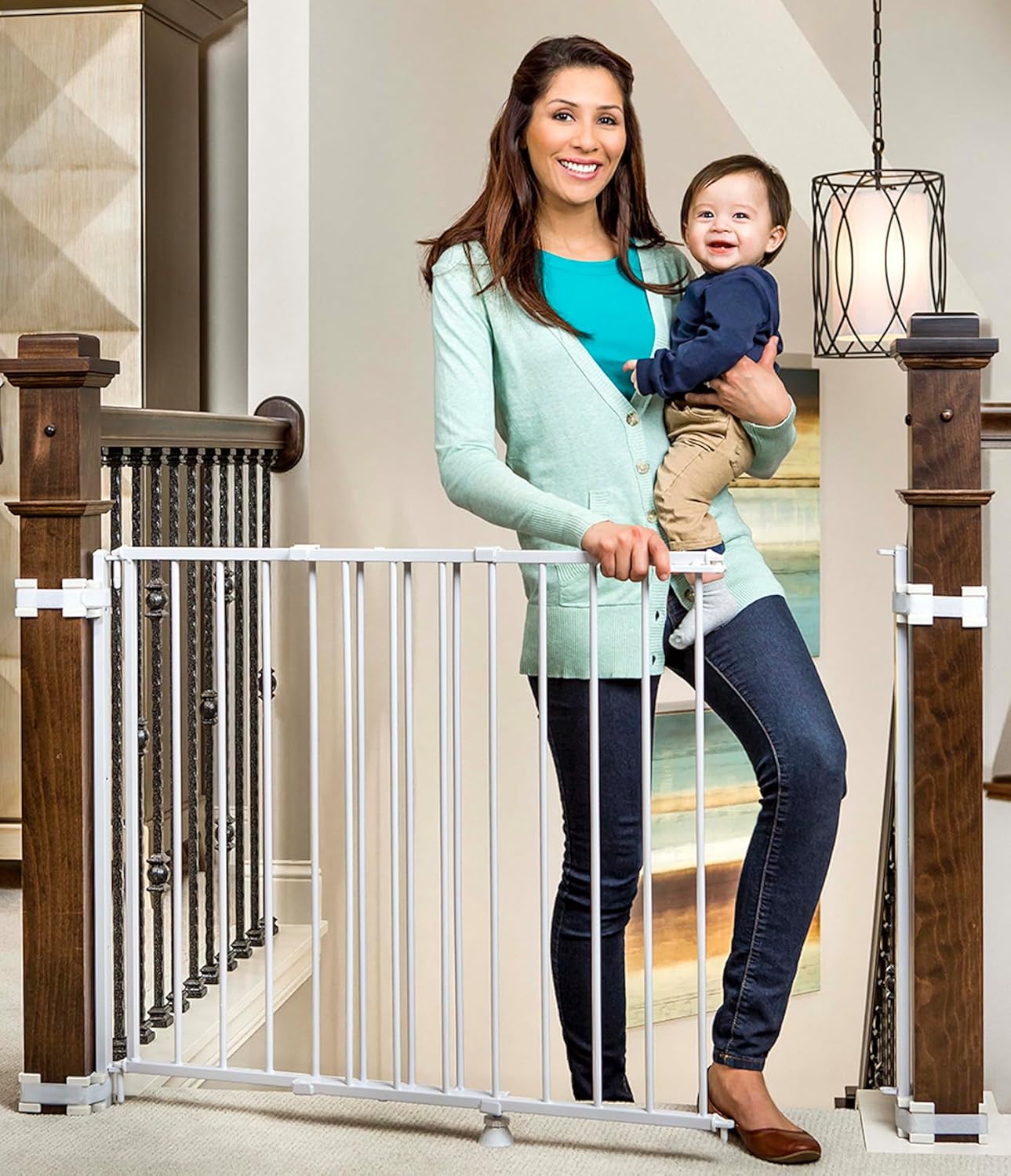 Regalo 2-in-1 Stairway Hallway Wall Baby Gate with Bonus Kit