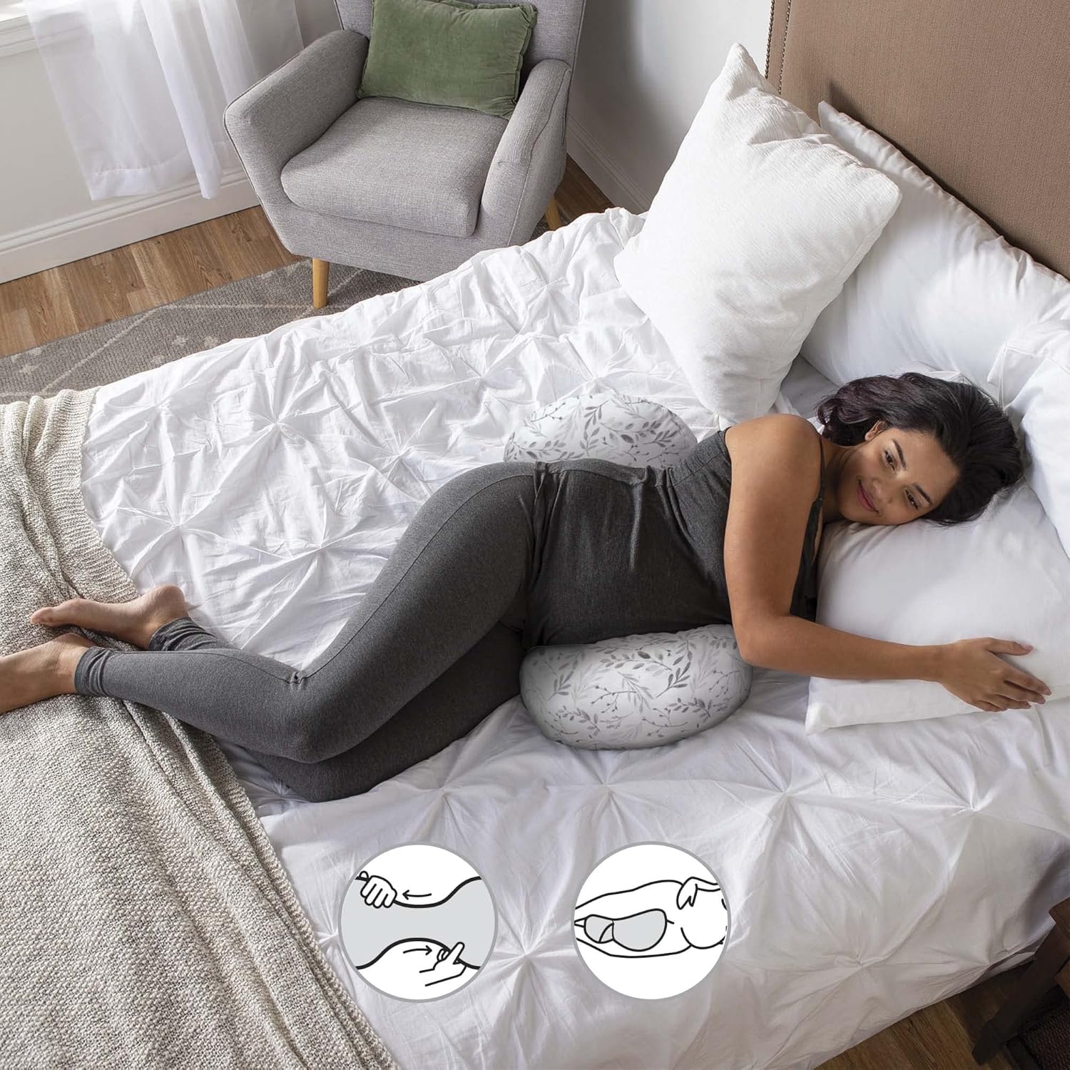 Boppy Side Sleeper Pregnancy Pillow with Removable Cover