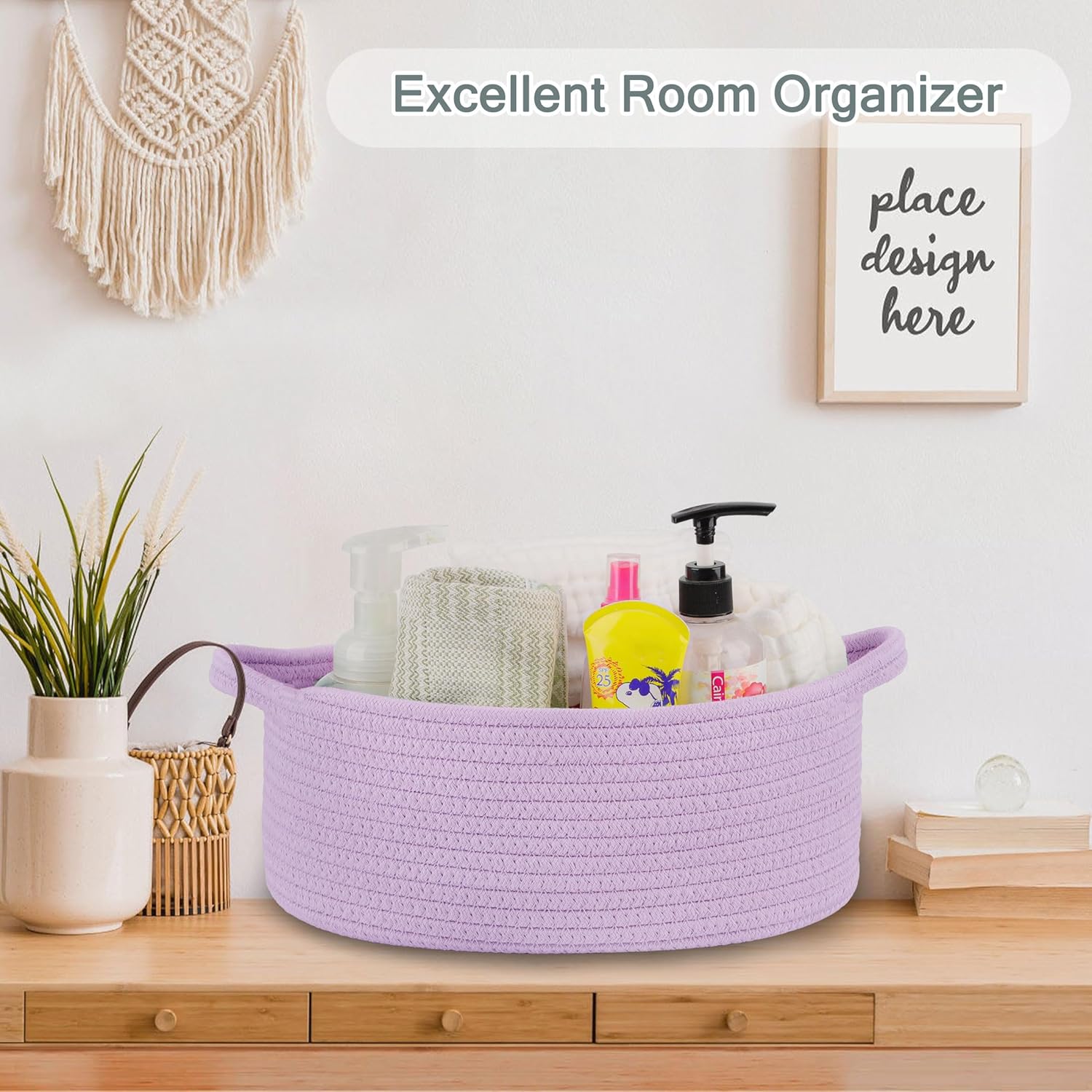 COMSE Large Diaper Caddy Organizer with Dividers