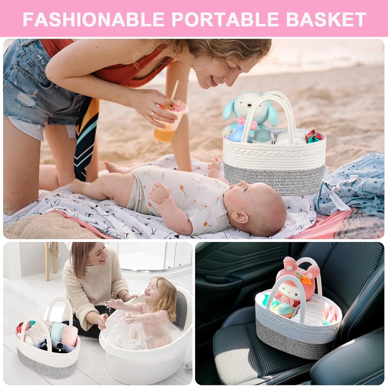 ABenkle Diaper Caddy Organizer with Removable Dividers