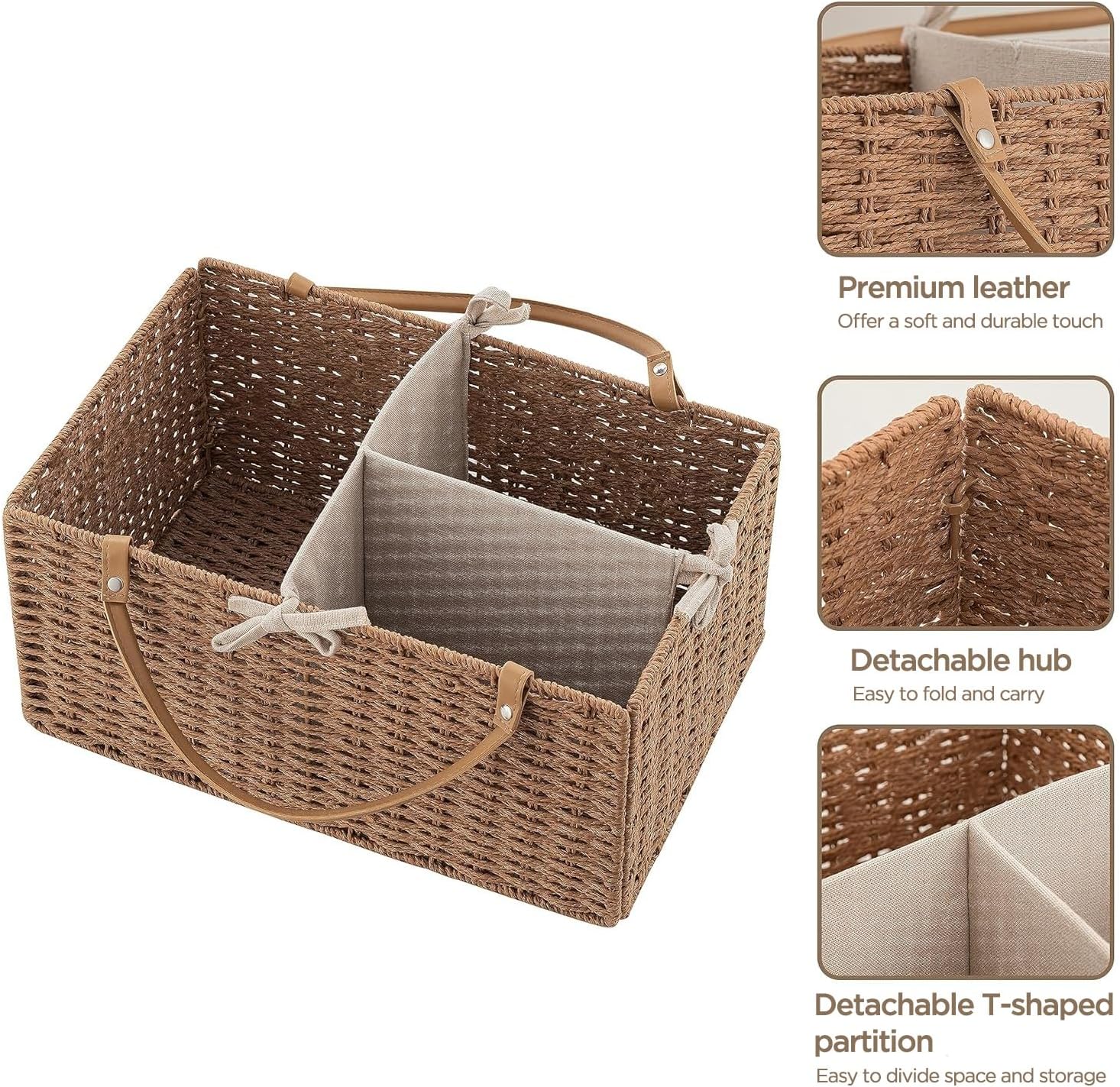 HBlife Large Diaper Caddy Organizer with Removable Divider