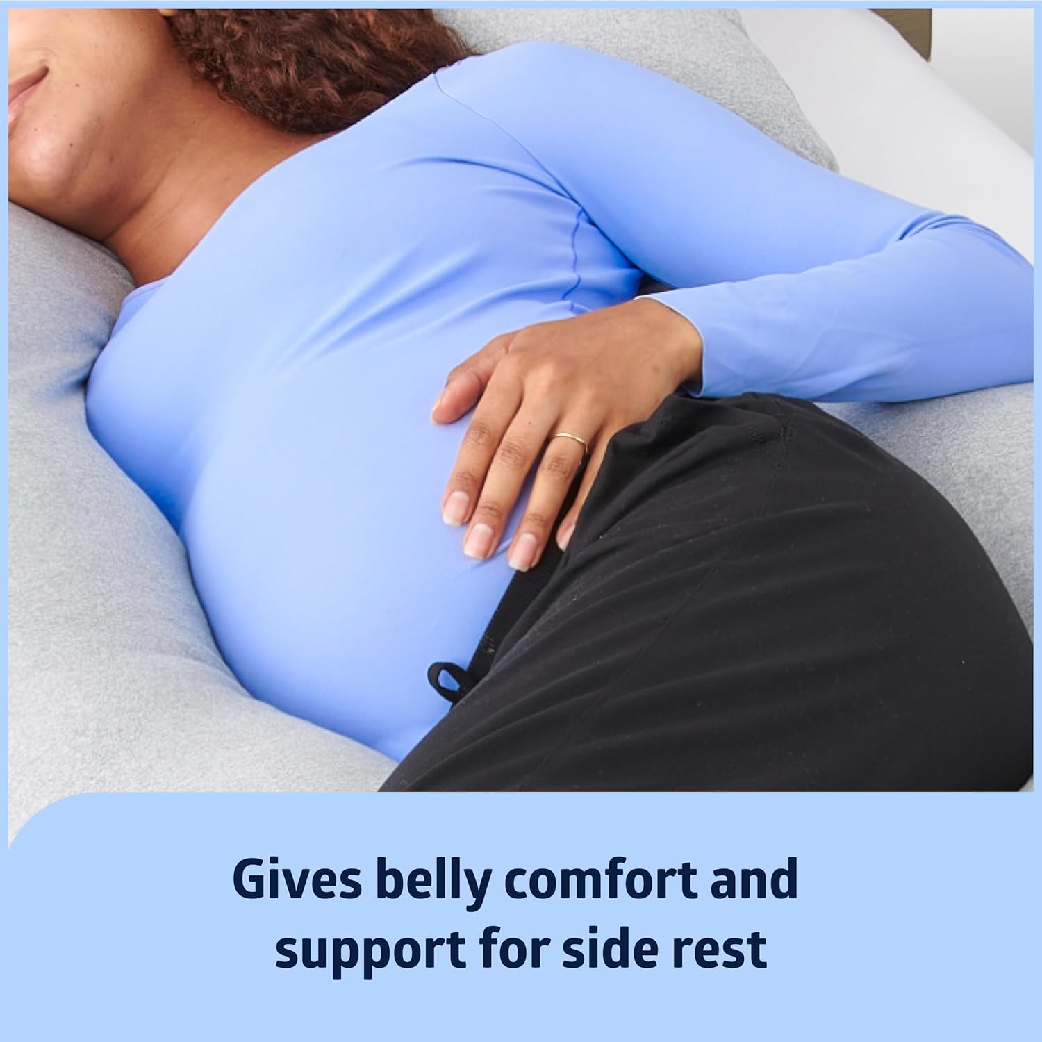 Medline Maternity Body Pillow U-Shape 27 x 55 Gray
