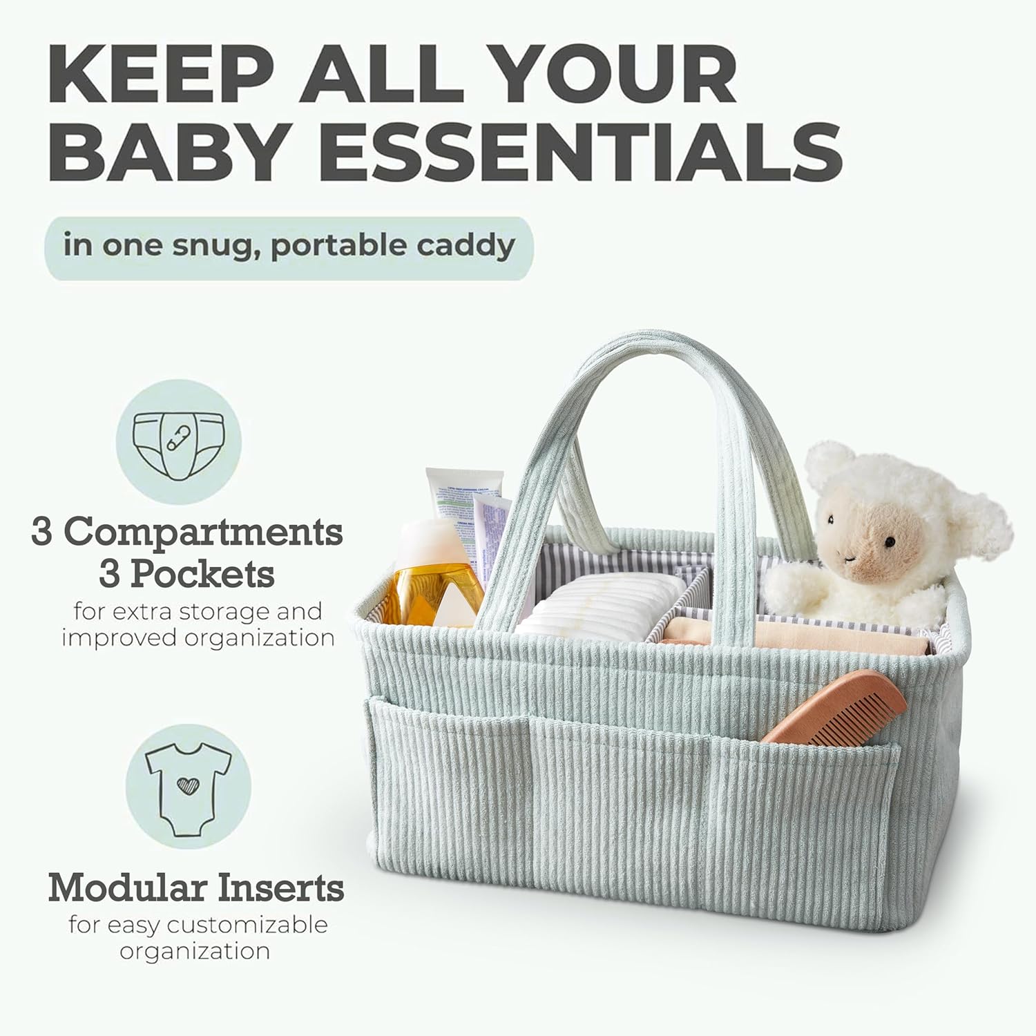 Itsy Bitsy Tot Diaper Caddy Organizer - Mint Color