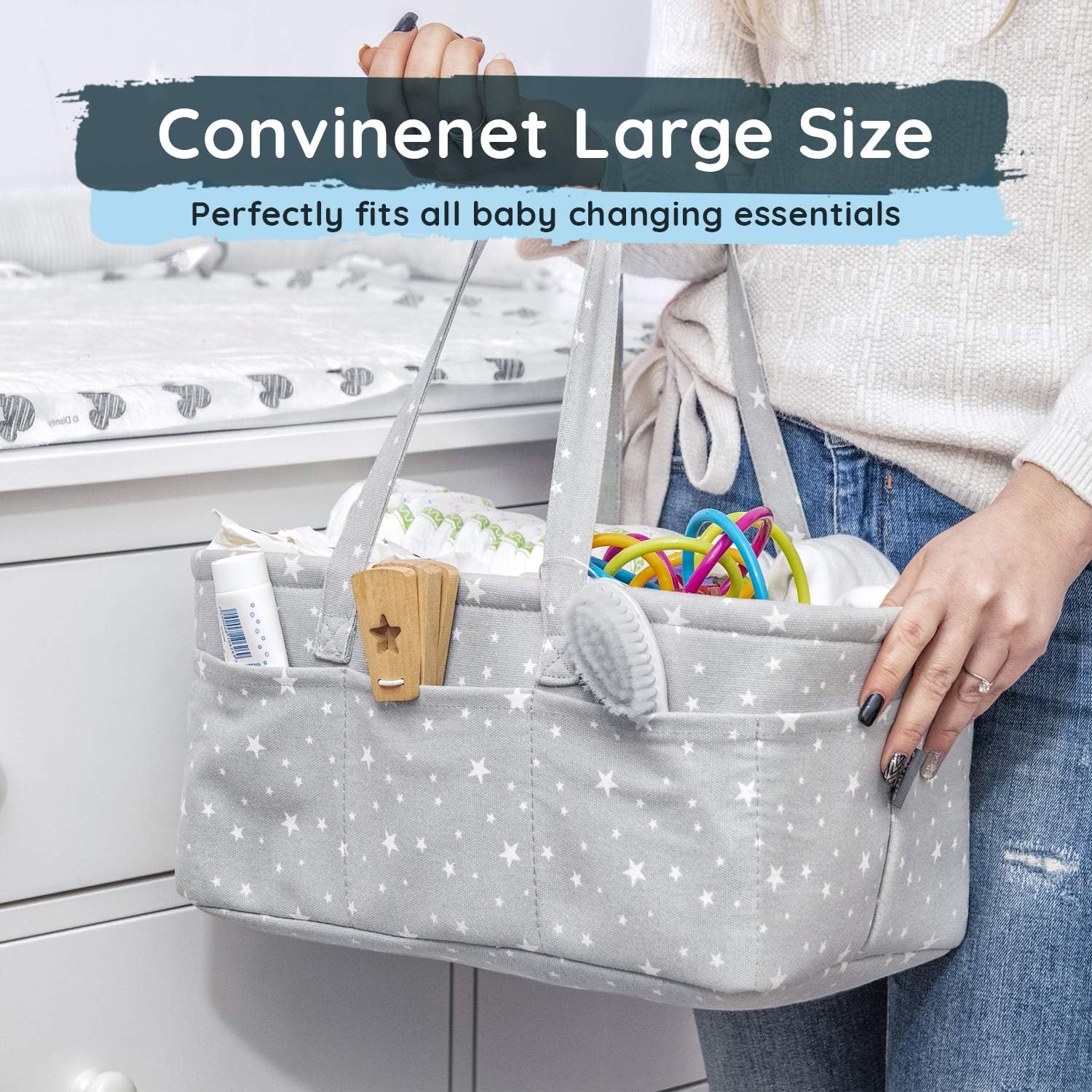 StarHug Baby Diaper Caddy Organizer - Gray 1