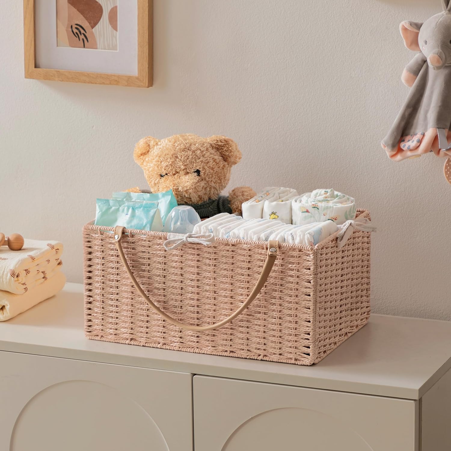 HBlife Baby Diaper Caddy Organizer with Removable Divider