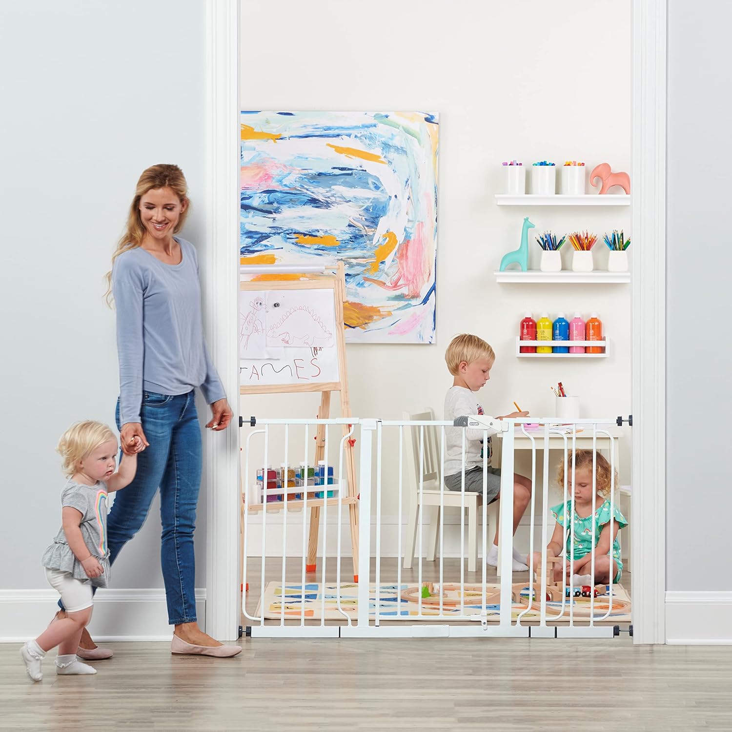 Regalo 56 Inch Extra WideSpan Baby Gate White