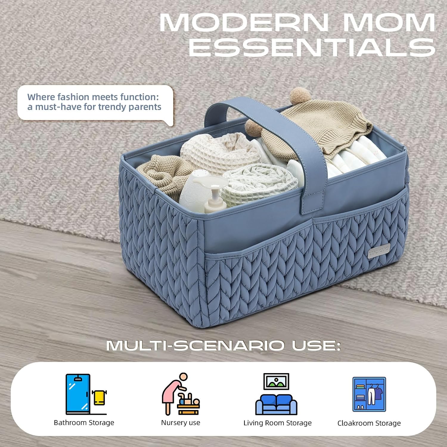 LUKJOJO Luxury Baby Diaper Caddy with Organizer