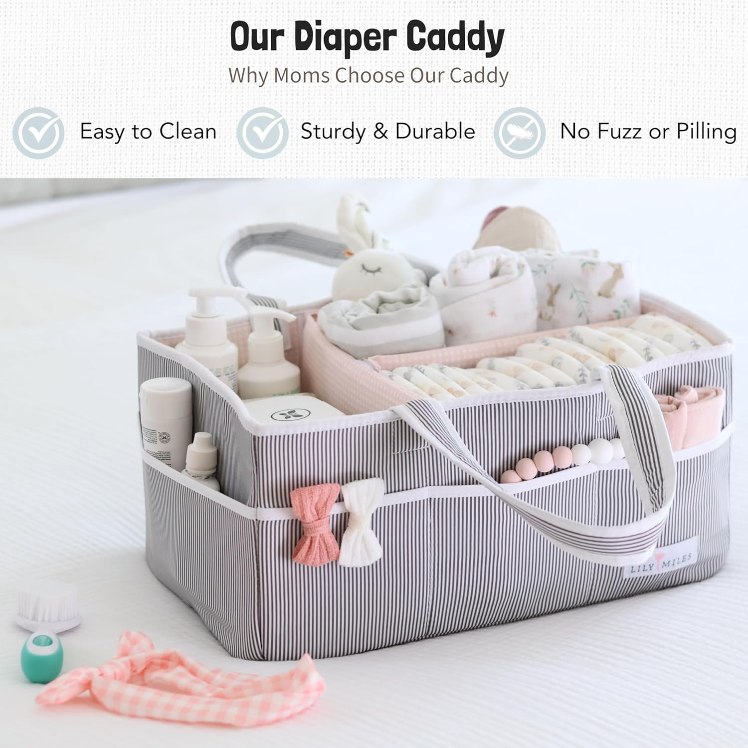 Lily Miles Diaper Caddy - 2 Organizers for Baby Essentials