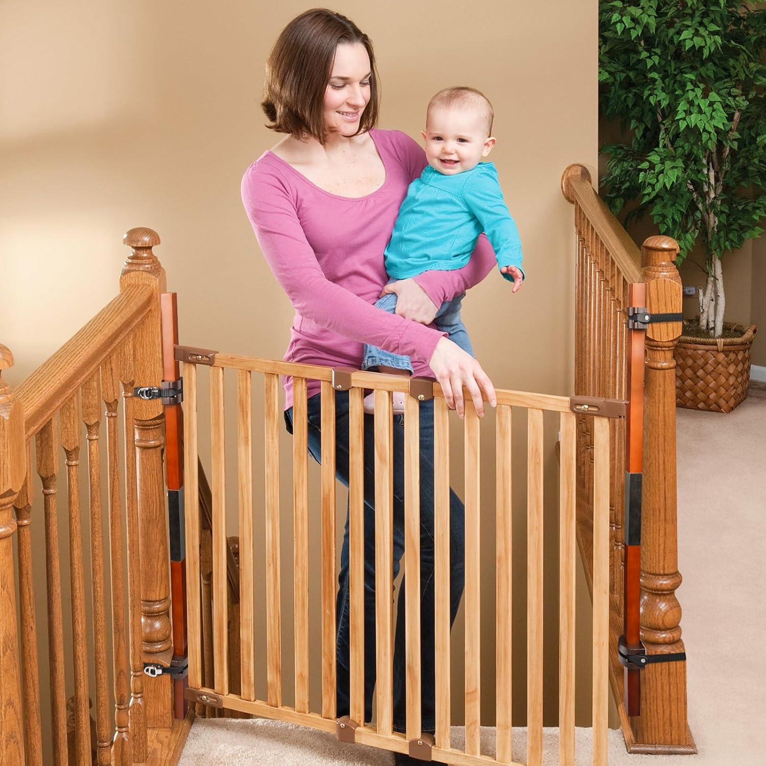 Salcod 1 Pcs No Hole Banister Gate Mounting Kit