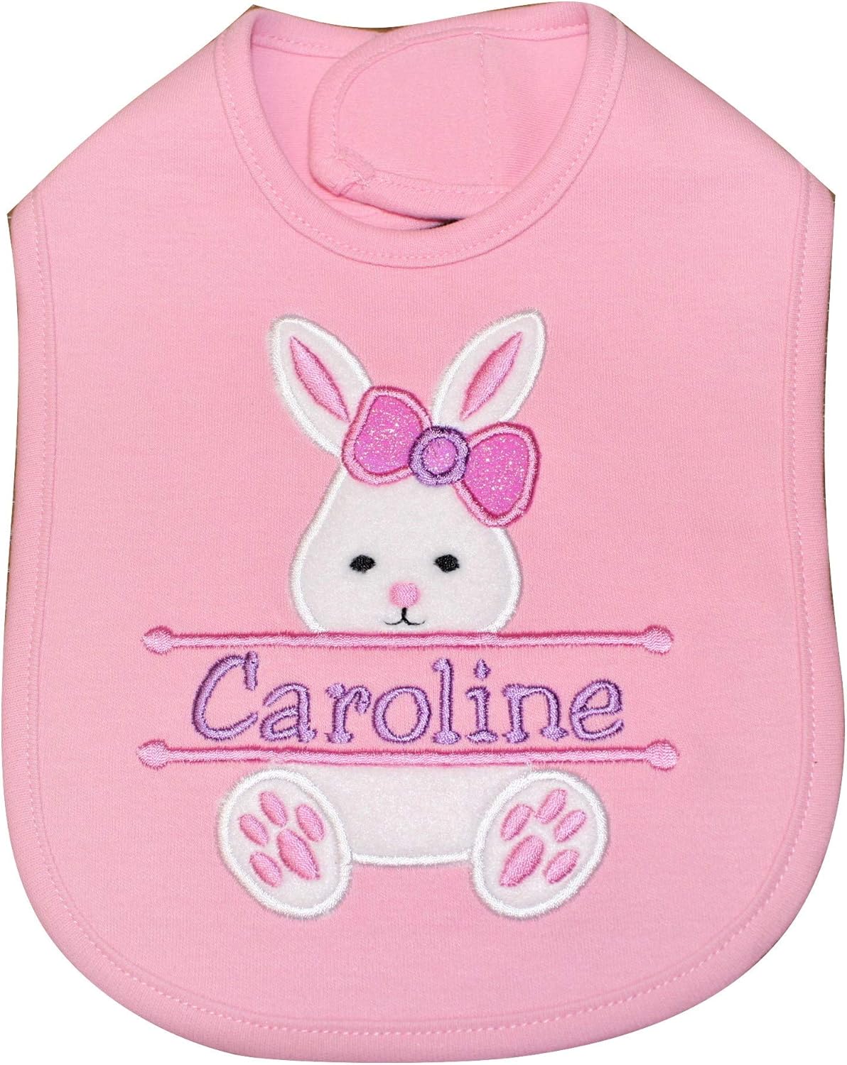 My1st Easter Bunny Bib for Baby Girl Personalized with Custom Name