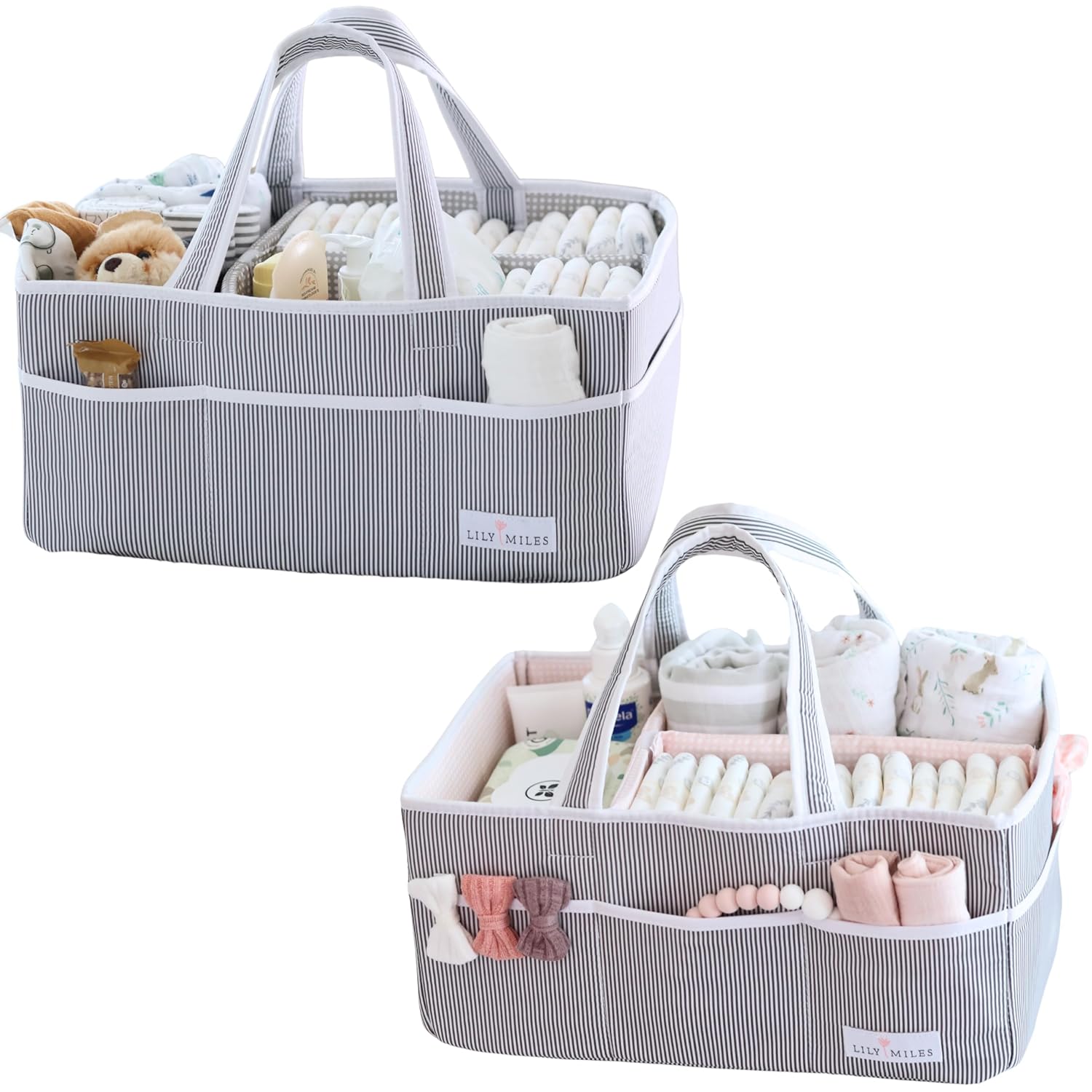 Lily Miles Diaper Caddy - 2 Organizers for Baby Essentials