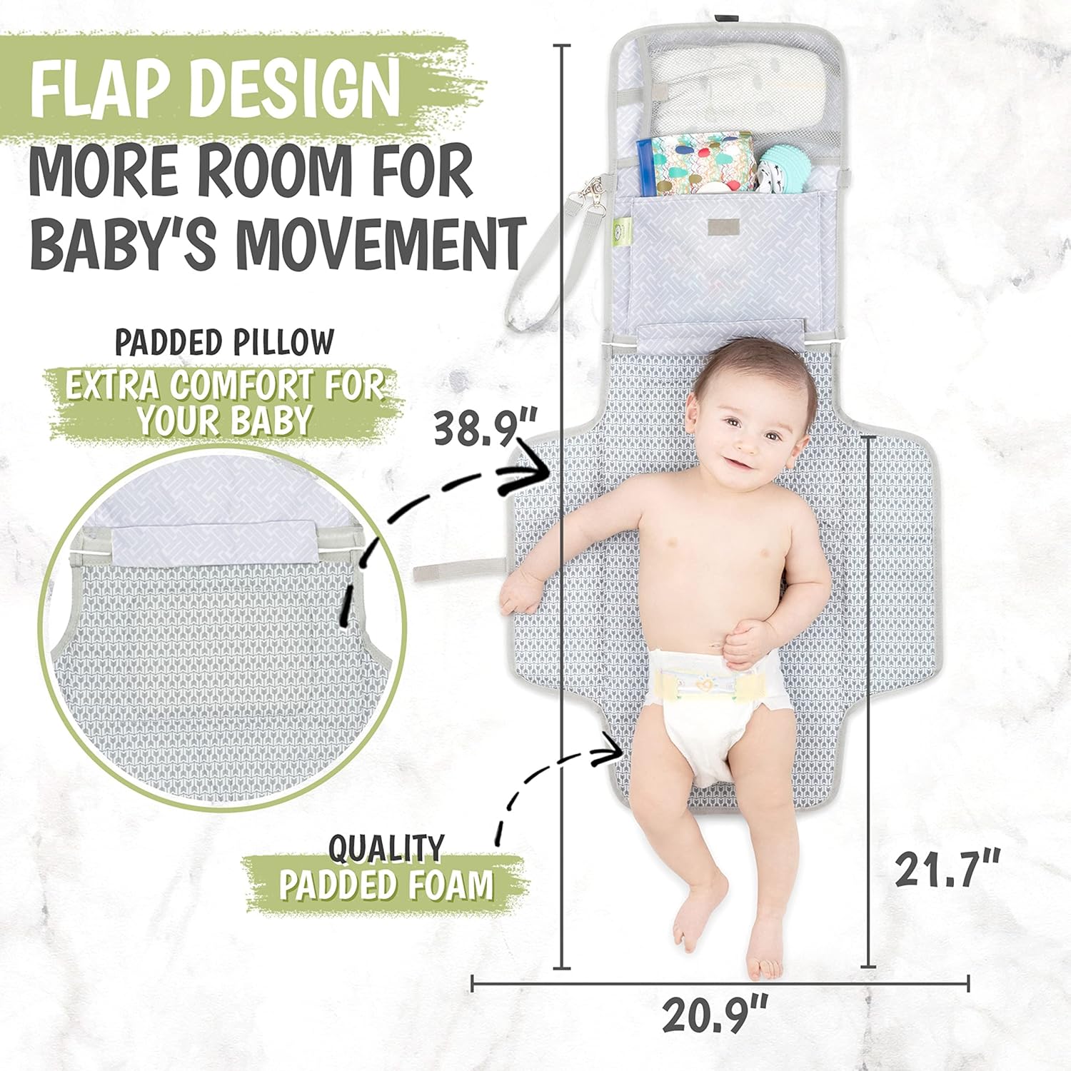 KeaBabies Large Portable Diaper Caddy Organizer