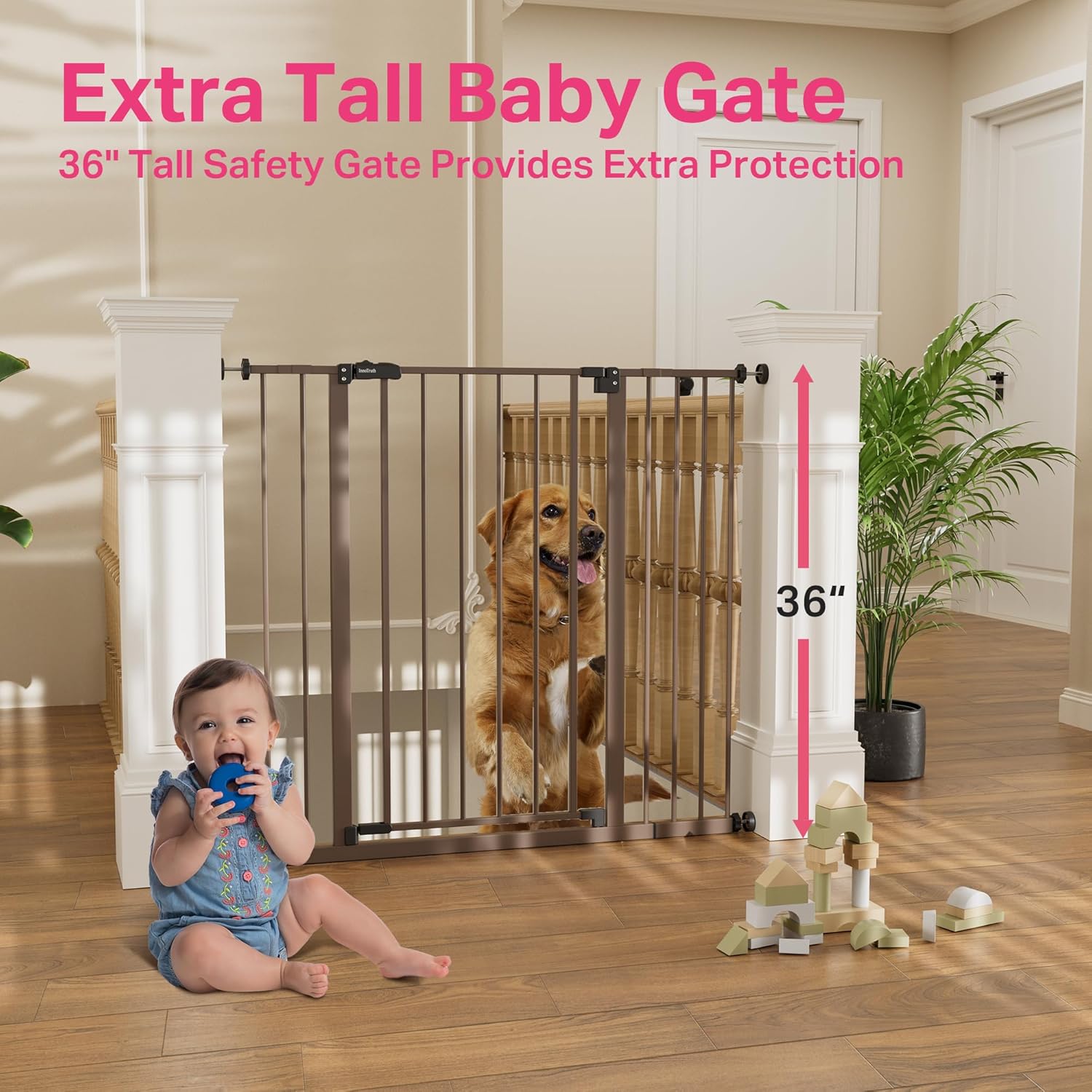 InnoTruth 36 Baby Gate for Doorways and Stairs