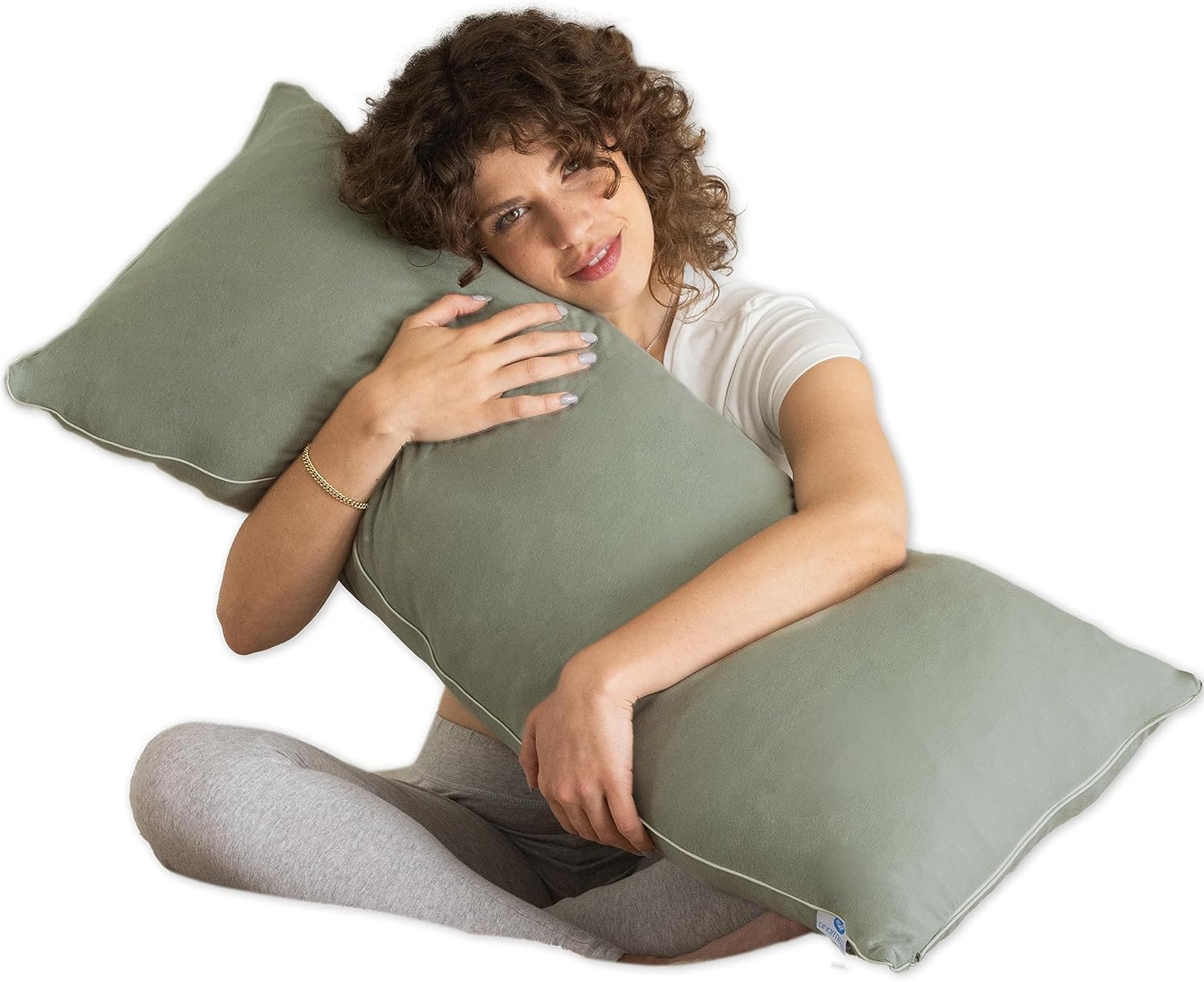 Pharmedoc Bear Hug Body Pillow with Memory Foam and Sage