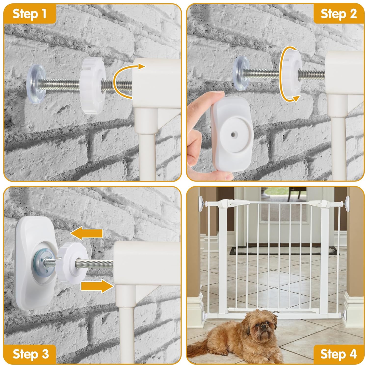 Dreyoo Baby Gate Extender 4 Pack M8 Spindle Rods 1