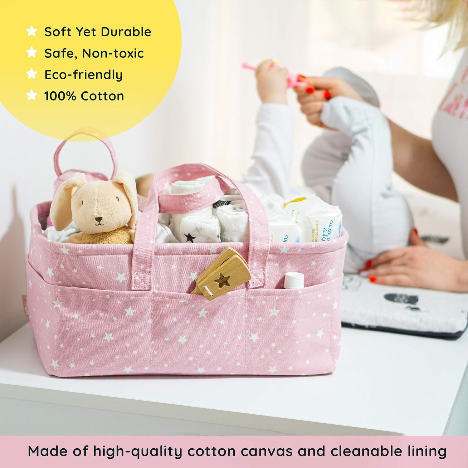 StarHug Baby Diaper Caddy Organizer - Pink 1