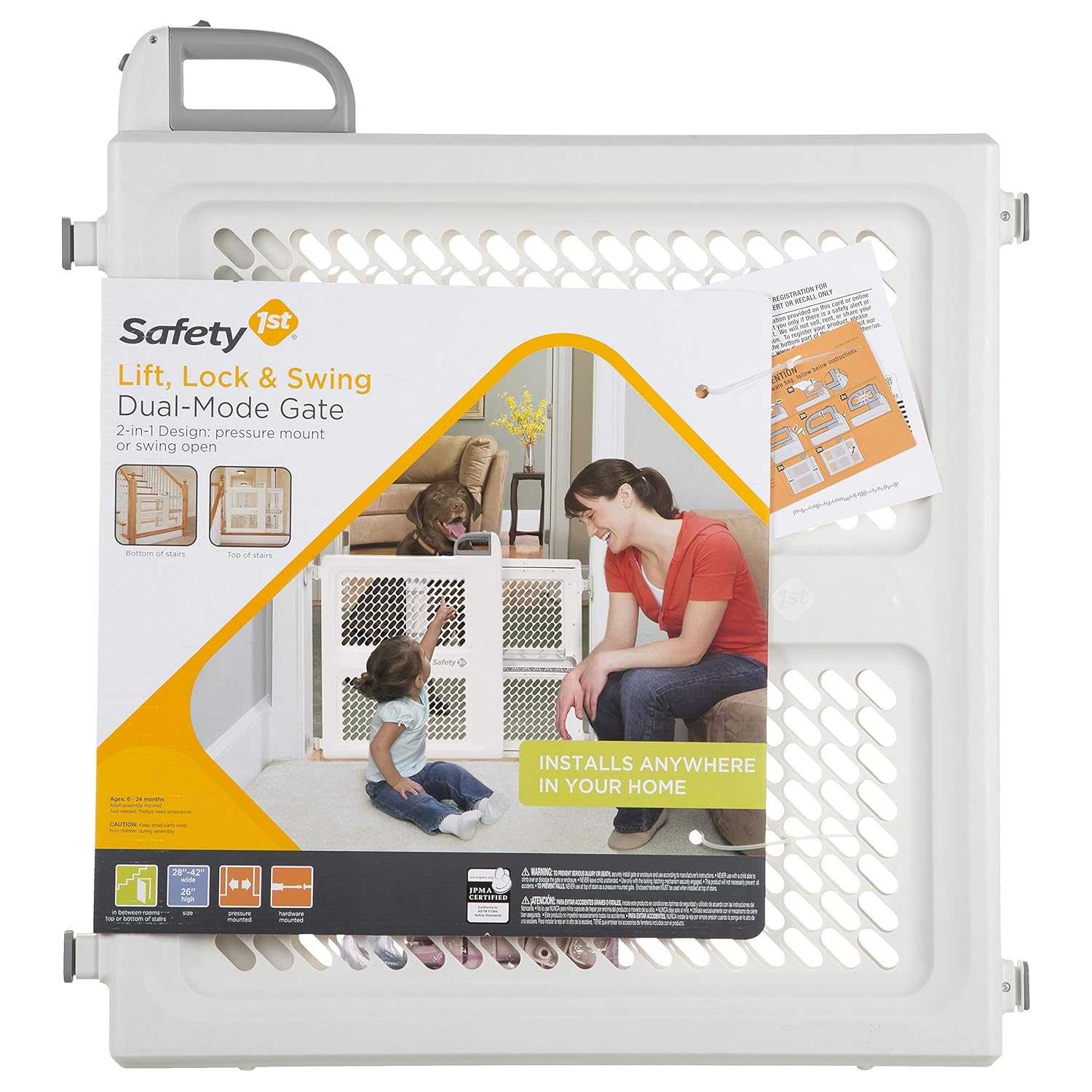 Safety 1st Dual-Mode Baby Gate for Stairs and Doorways