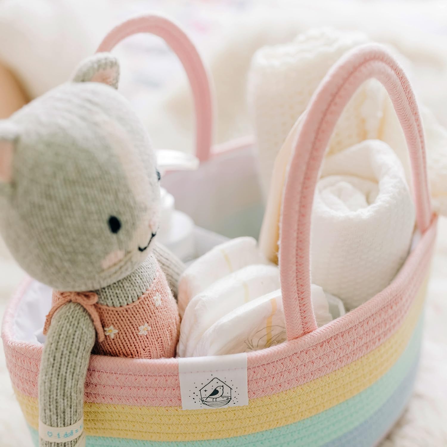 OrganiHaus Rainbow Diaper Caddy Basket Organizer 1