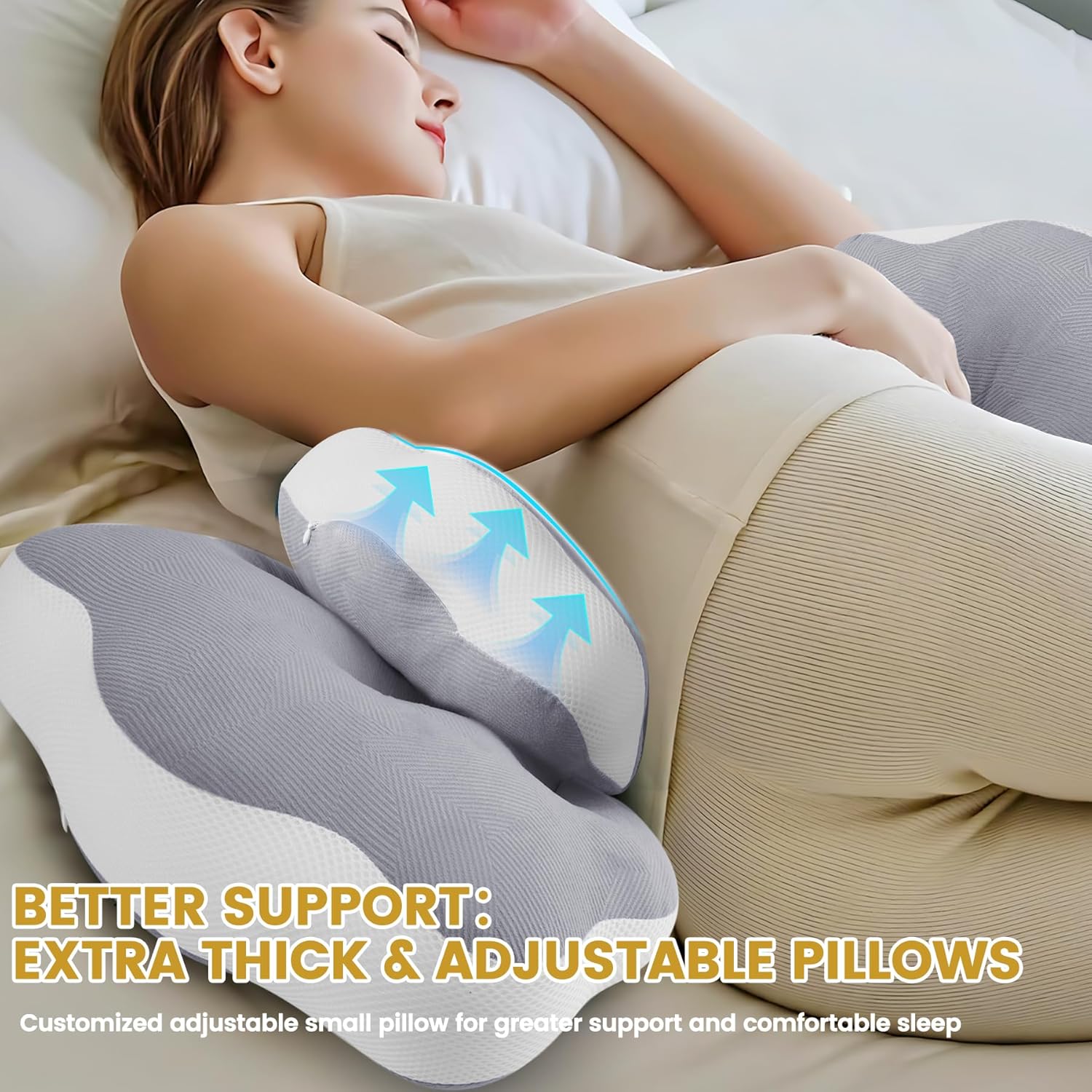 URMYWO Pregnancy Pillow Set - 4 Piece with Adjustable Velcro
