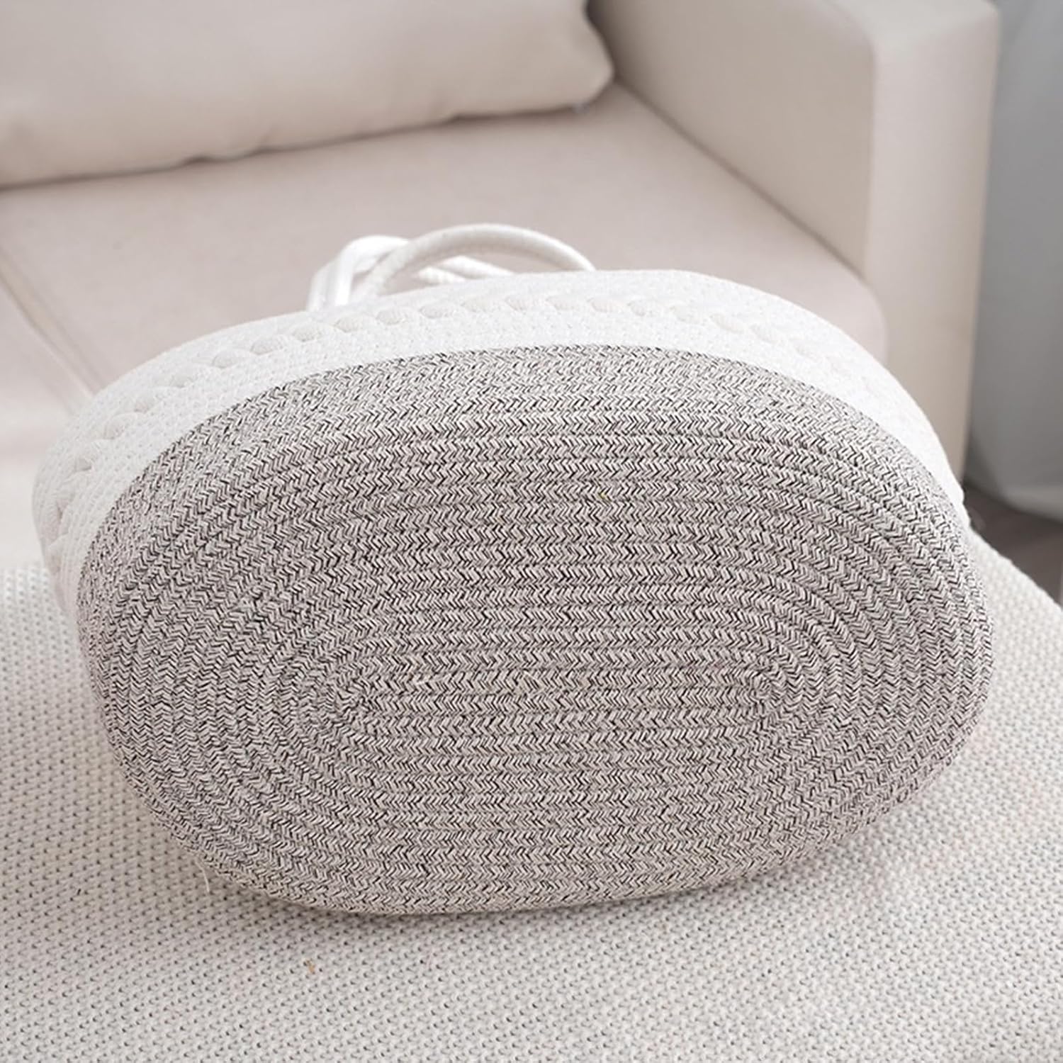 Custom Baby Name Basket with Cotton Rope Diaper Caddy 1