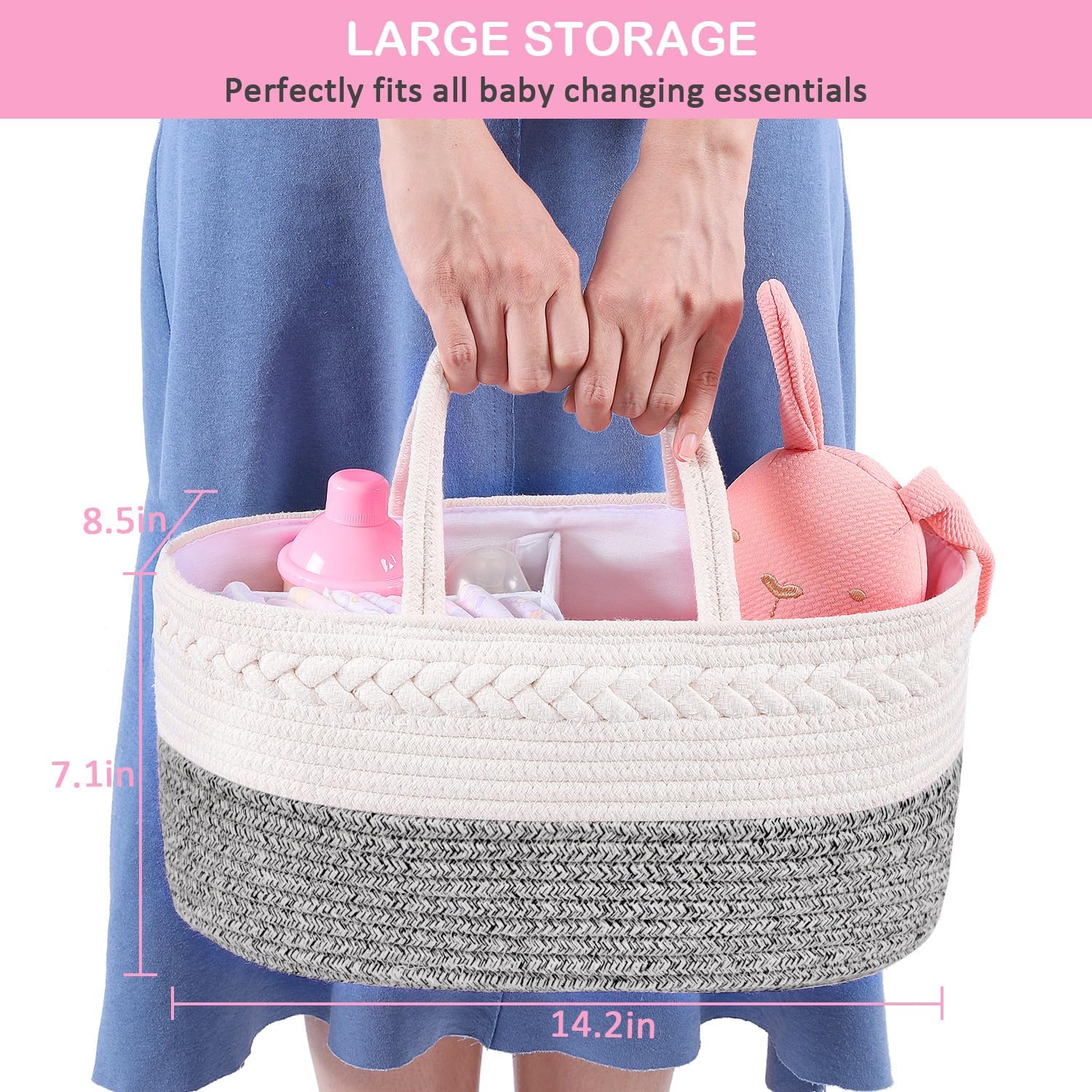 ABenkle Diaper Caddy Organizer with Removable Dividers