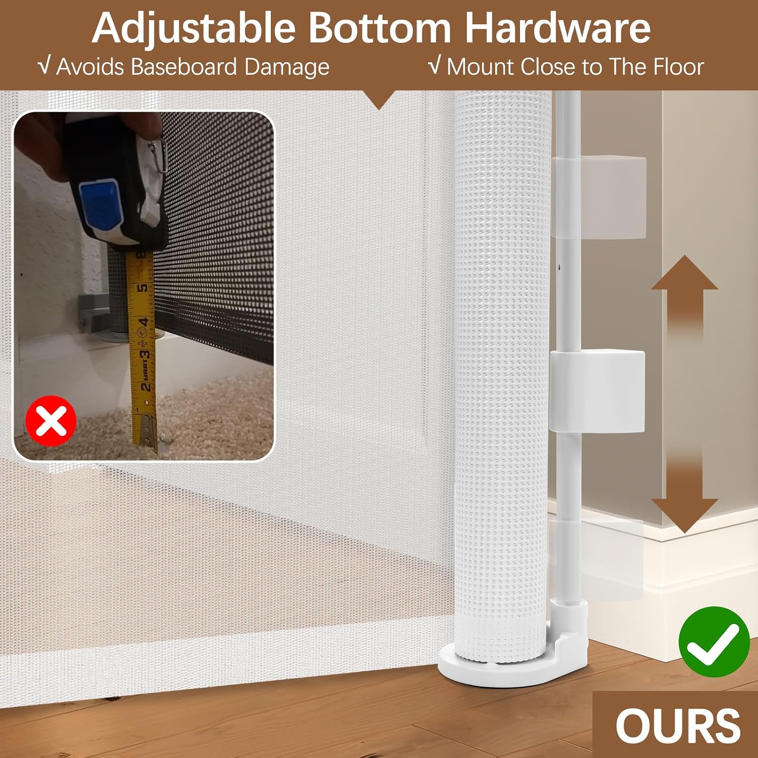 60 Inch Tall Retractable Pet Gate - Jump Proof 5ft Dog Cat Barrier