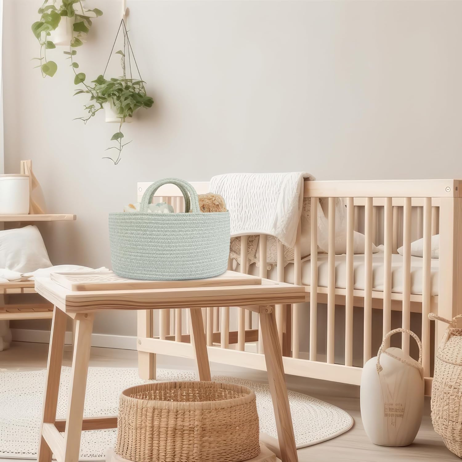 JUNBOLE Diaper Caddy Organizer Portable Tote Bag