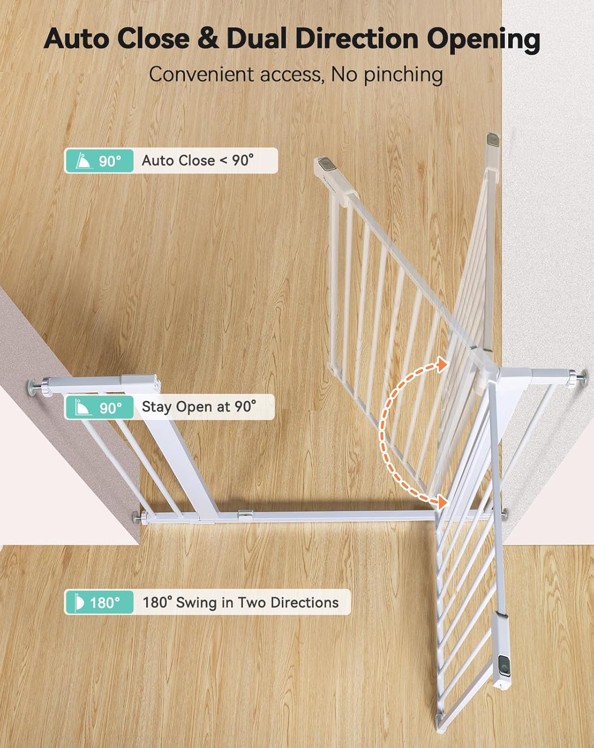 COMOMY 36 Tall Sturdy Baby Gate with Auto Close