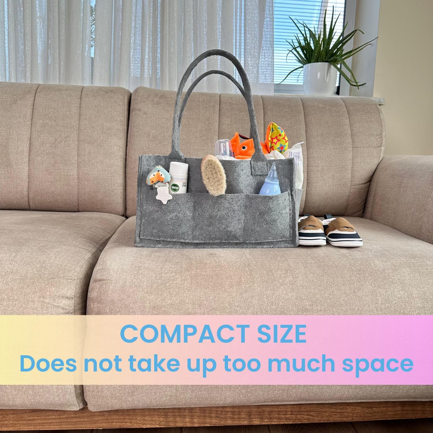 SAVUK Baby Diaper Caddy Organizer Portable Grey